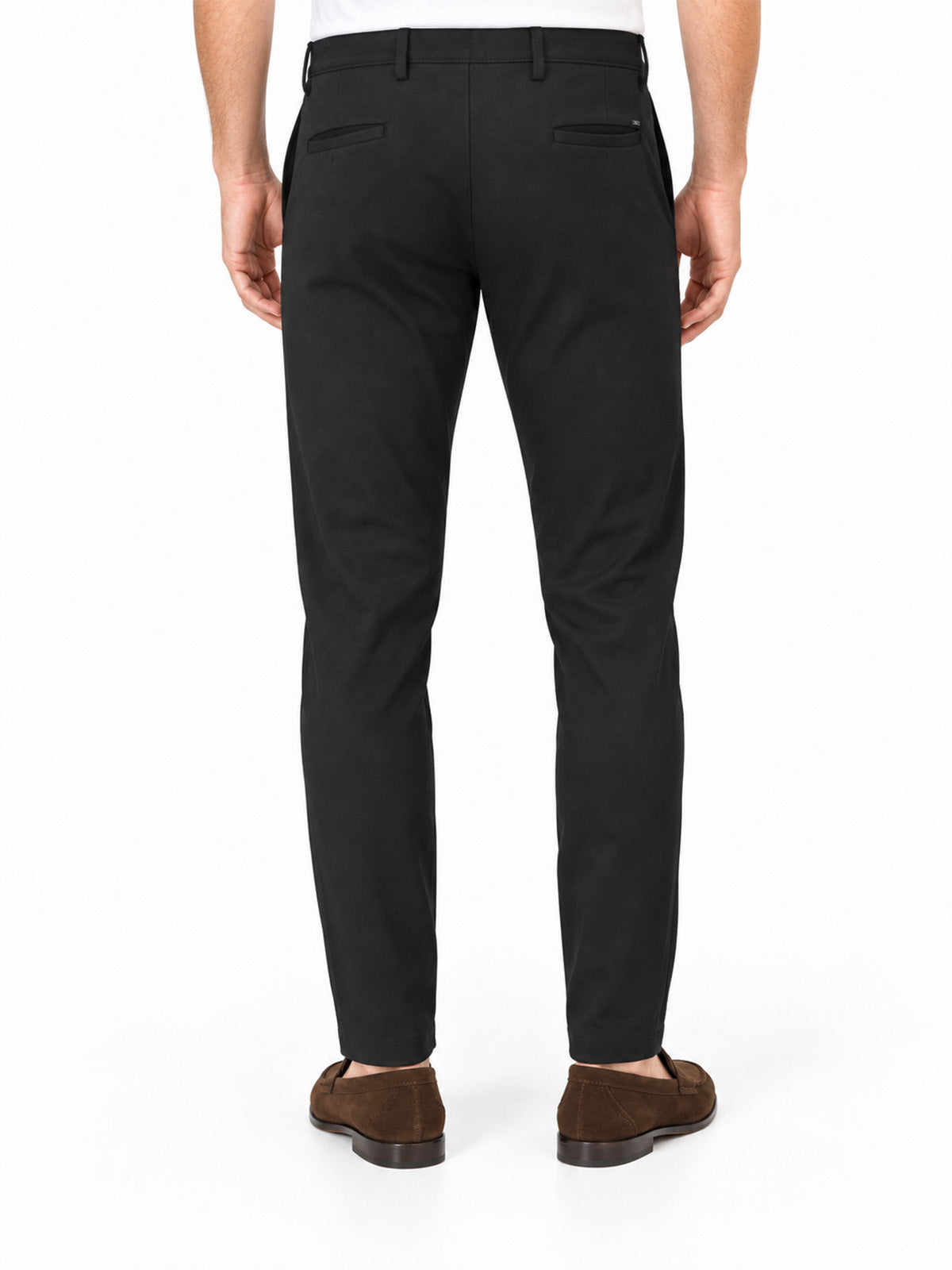 Black Cotton Rib Solid Trouser