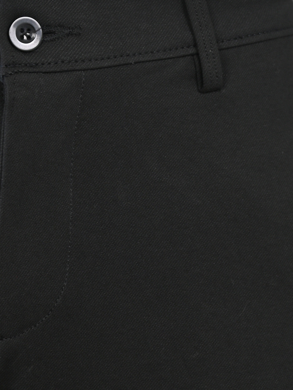 Black Cotton Rib Solid Trouser