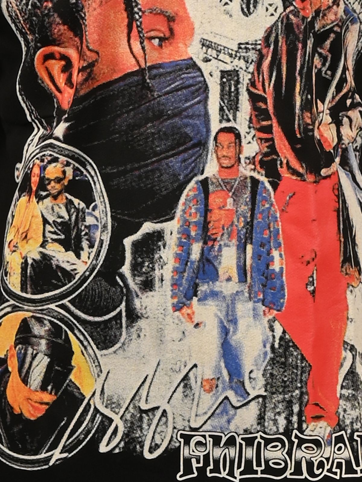 Franco Black Cotton Jersey Printed T-Shirt For Men