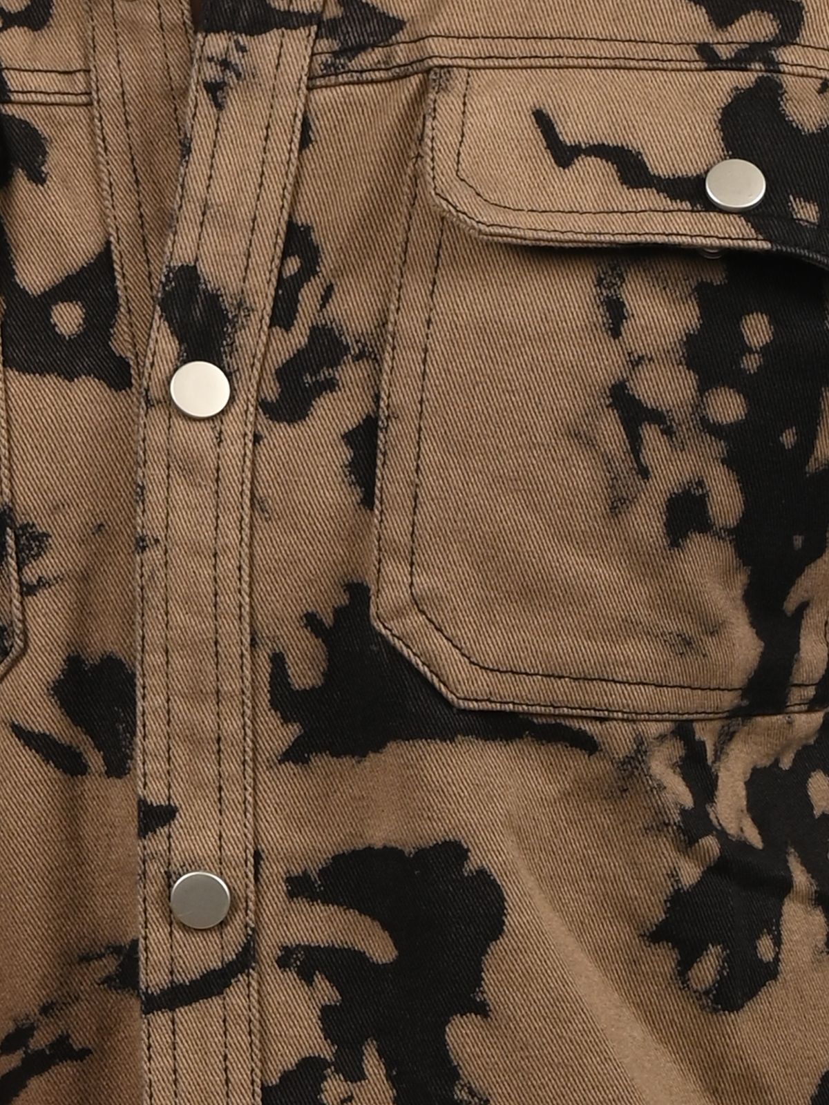 Franco Beige Denim Tie-Dye Shirts For Men