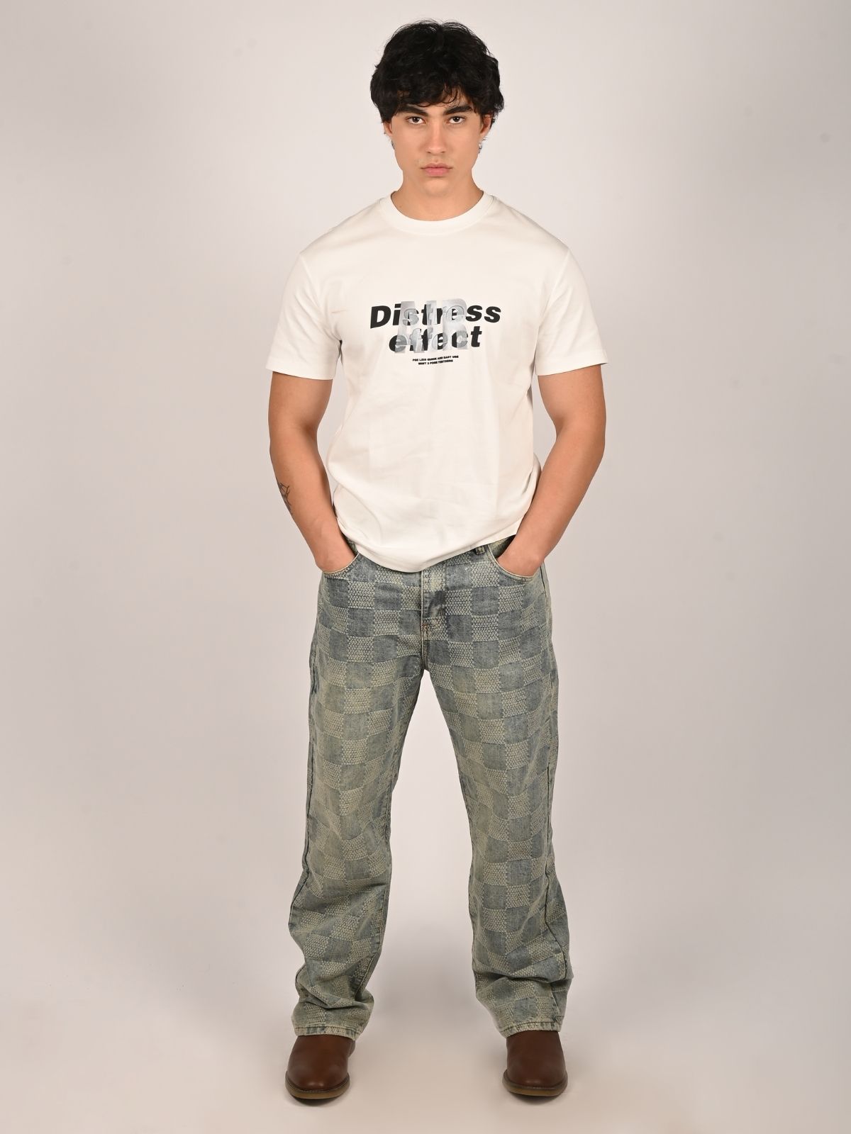 Franco White Cotton Jersey Printed T-Shirt For Men