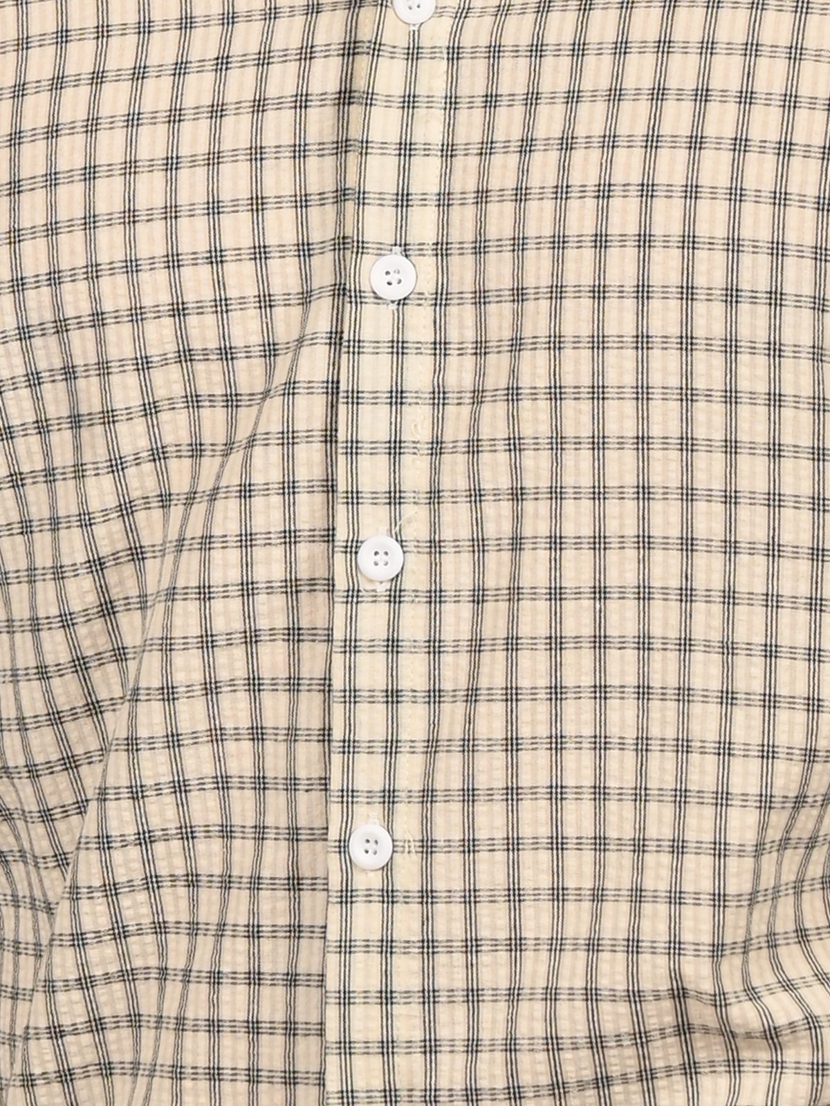 Franco White And Black Polyster Checked Shirts For Men
