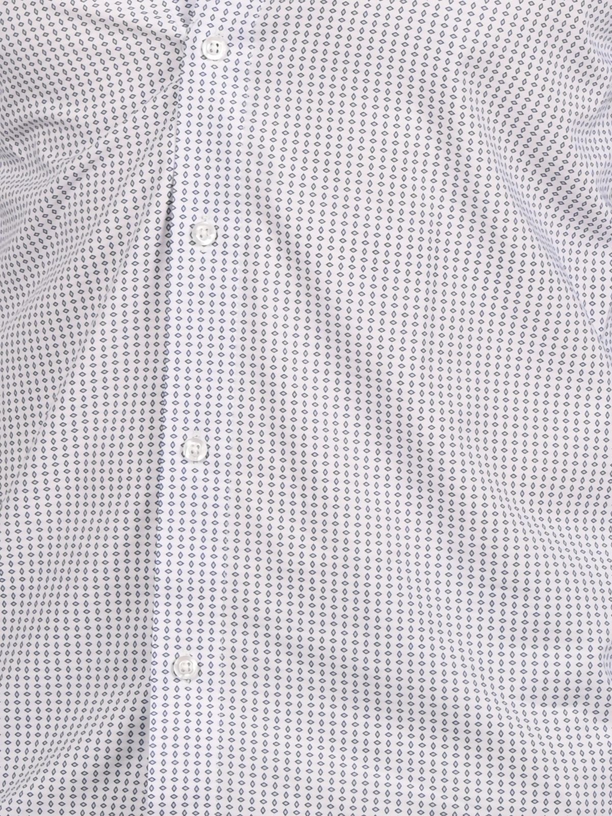 Franco White Lycra Printed Shirts For Men