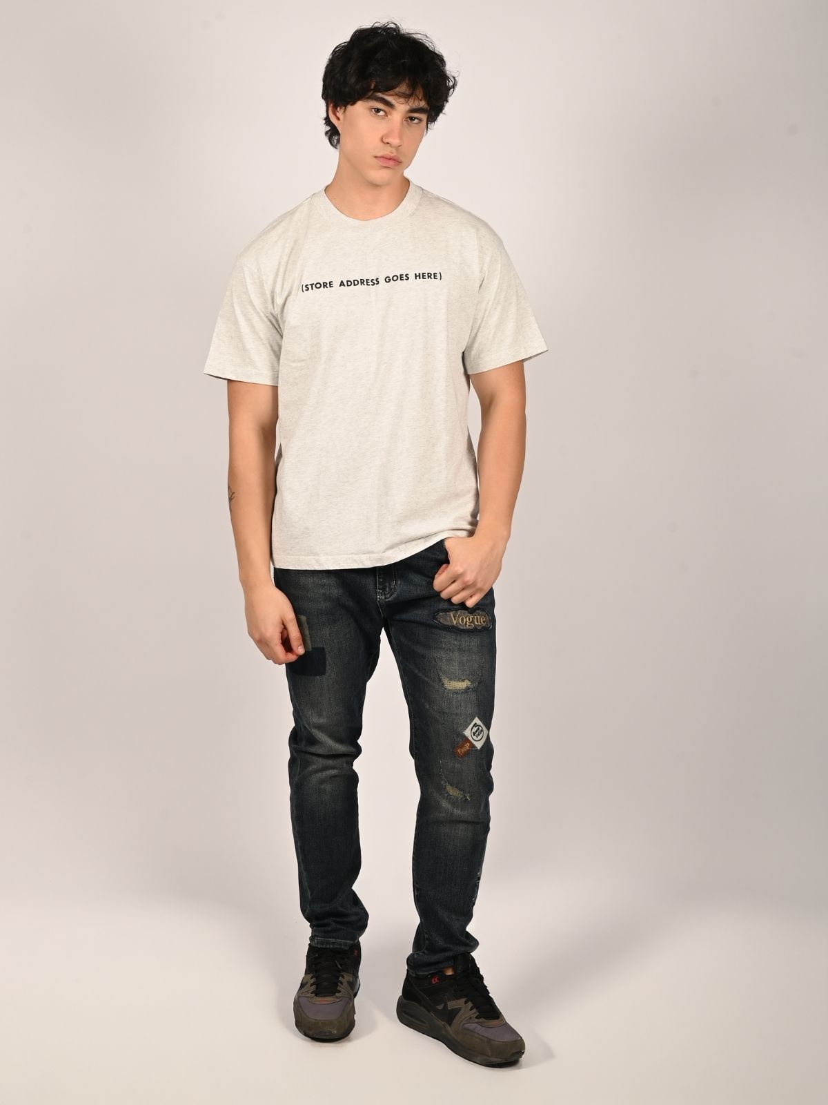 Franco Grey Cotton Jersey Printed T-Shirt For Men