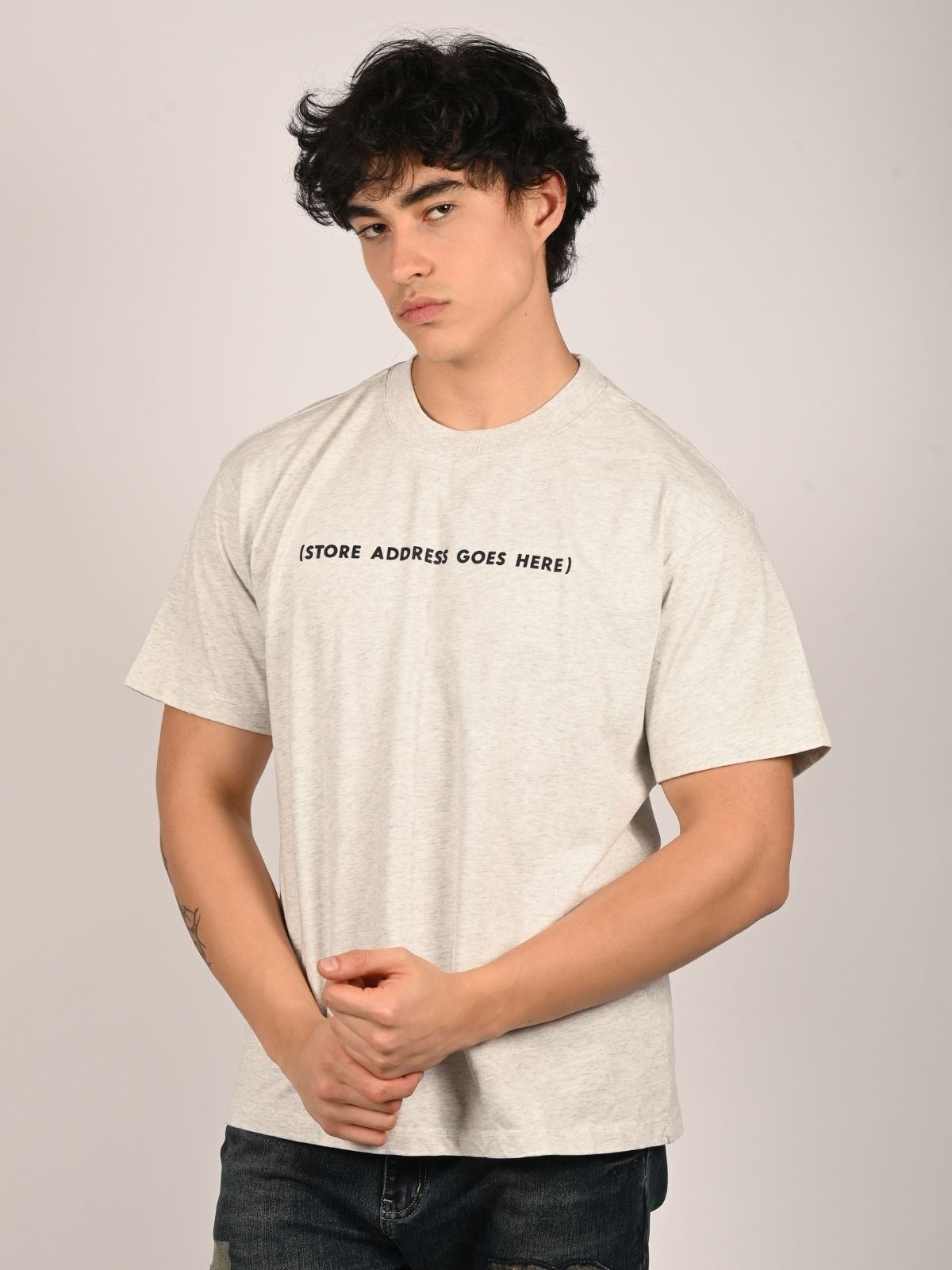 Franco Grey Cotton Jersey Printed T-Shirt For Men