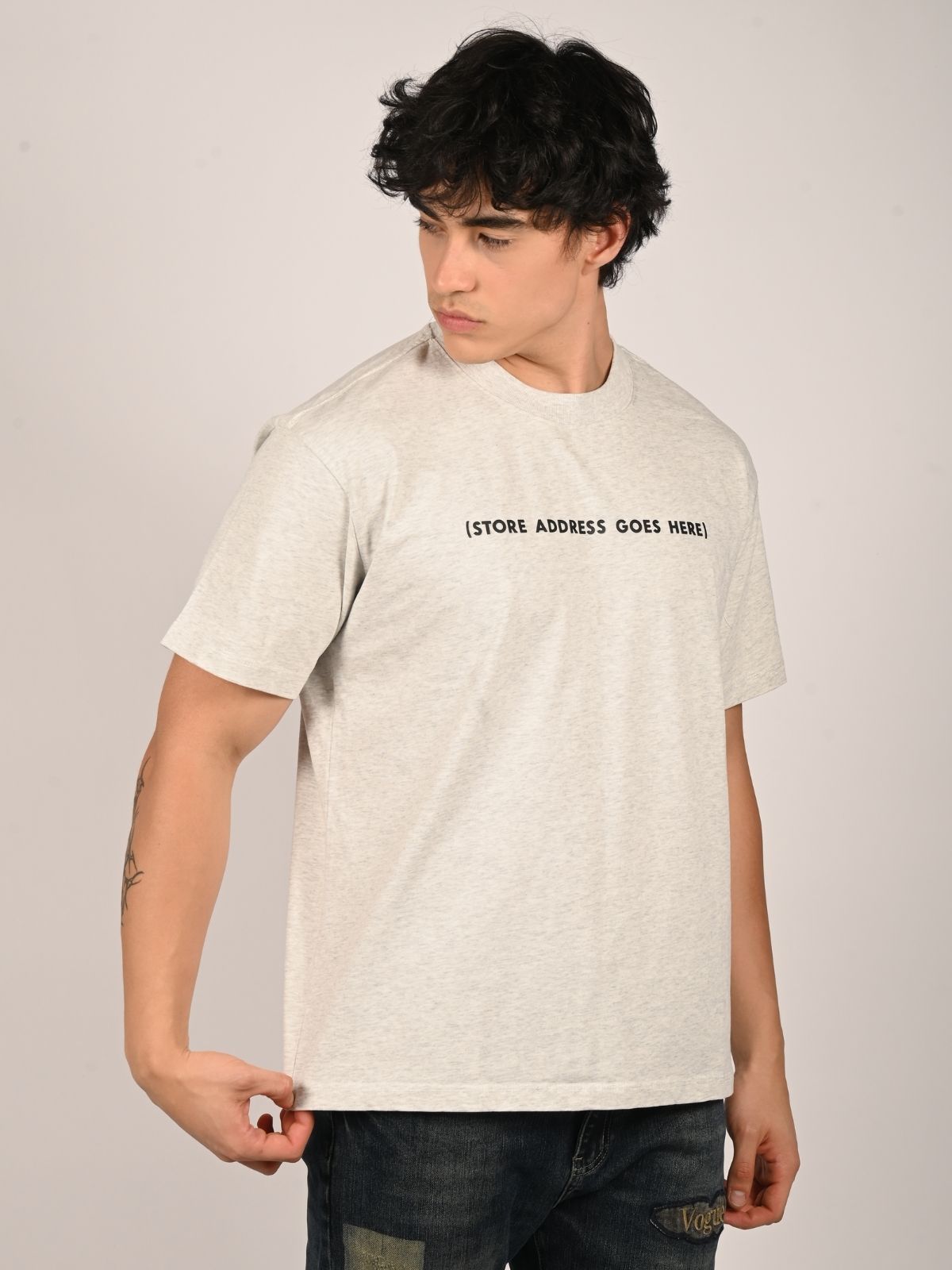 Franco Grey Cotton Jersey Printed T-Shirt For Men