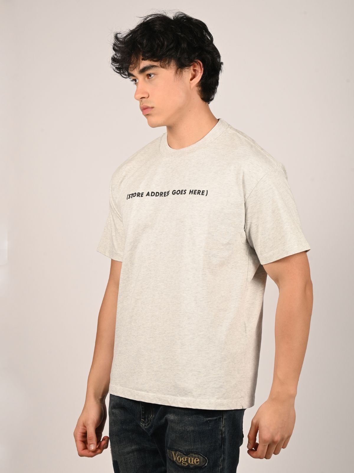 Franco Grey Cotton Jersey Printed T-Shirt For Men