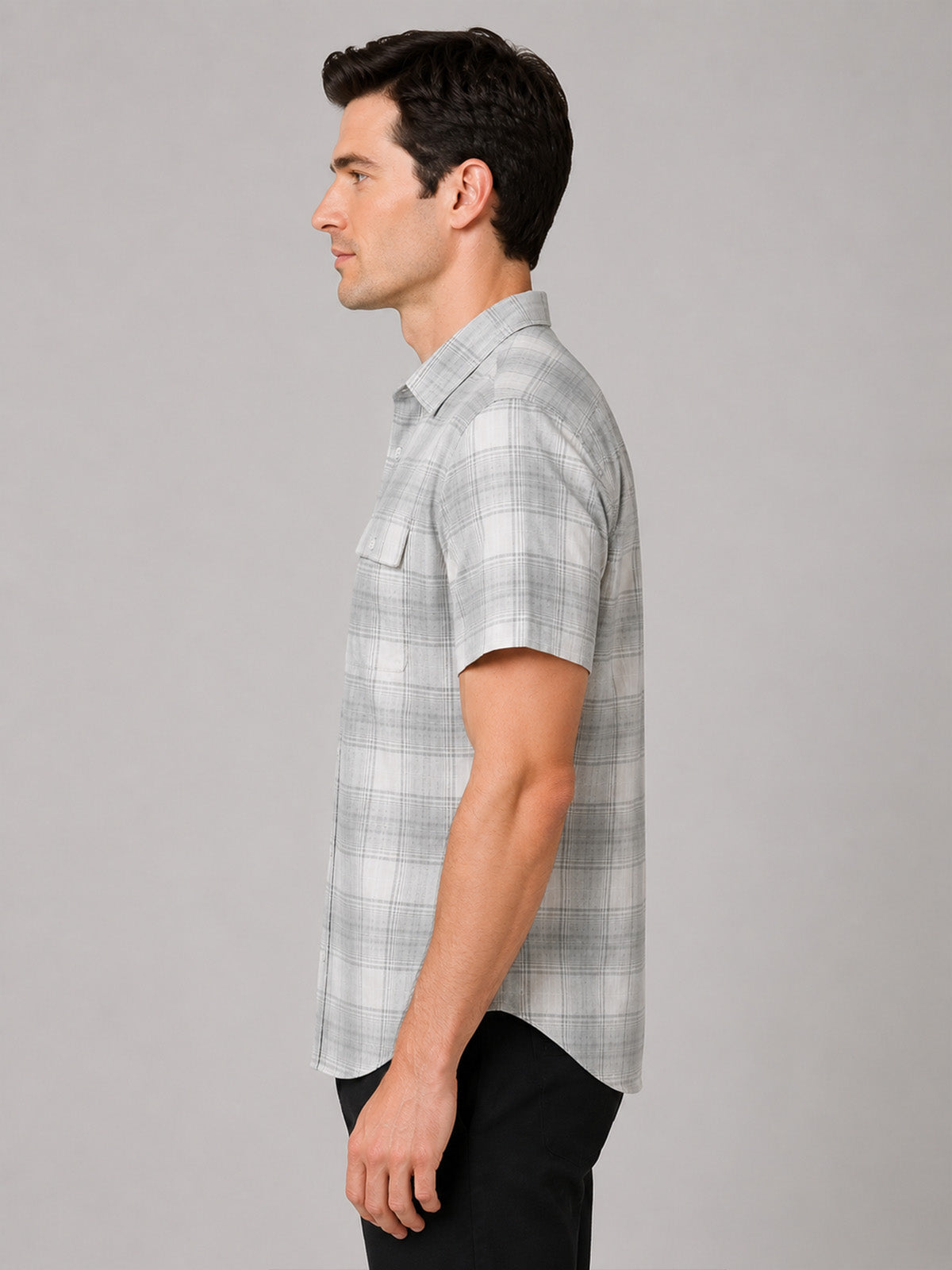 Franco Green Cotton Blend Checkered Shirt For Men