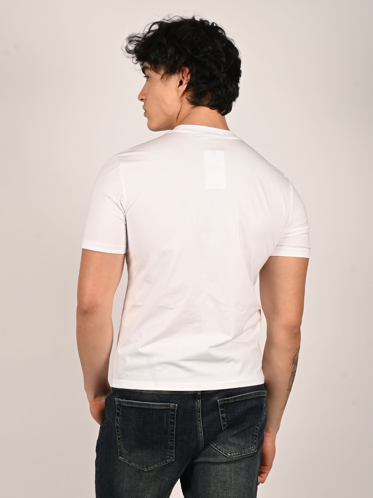 Franco White Cotton Jersey Printed T-Shirt For Men