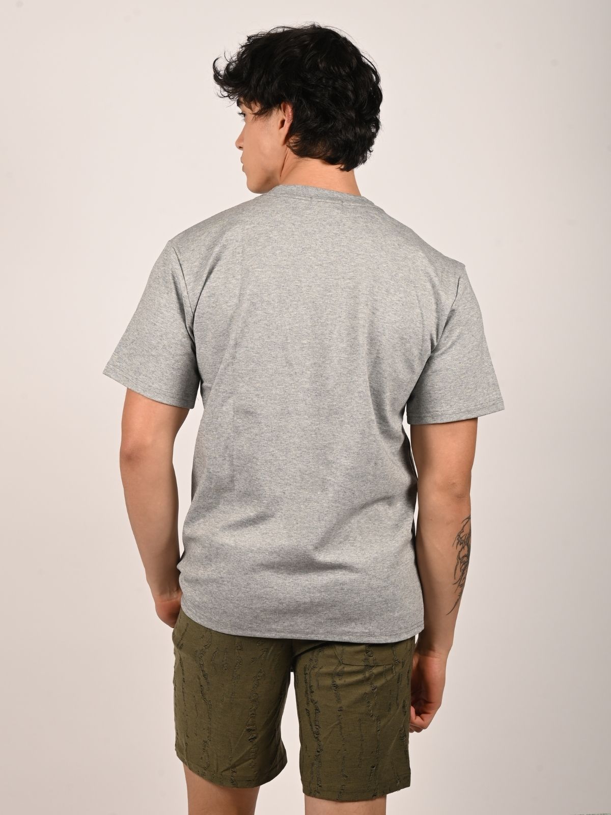 Franco Grey Cotton Jersey Printed T-Shirt For Men