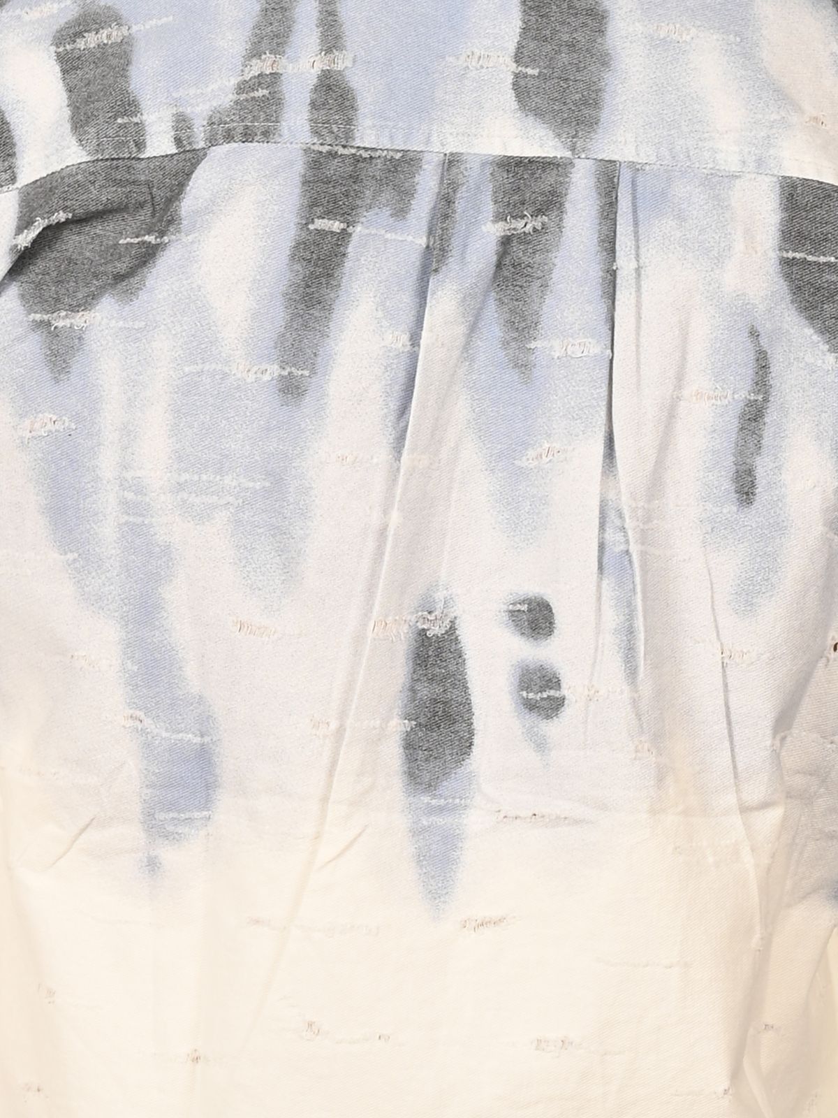 Franco White And Blue Cotton Dobby Tie-Dye Shirts For Men