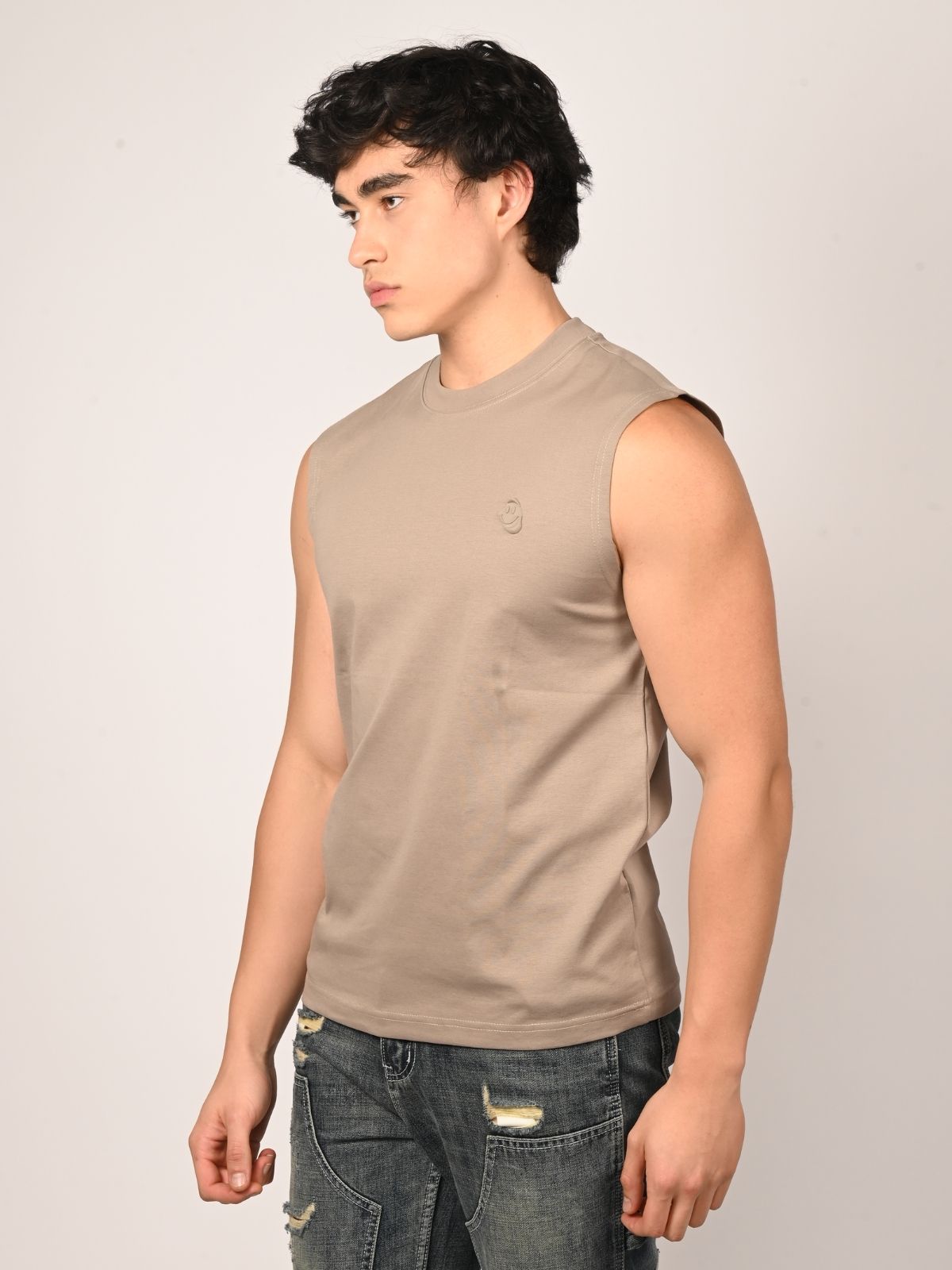 Franco Grey Cotton Jersey Printed T-Shirt For Men