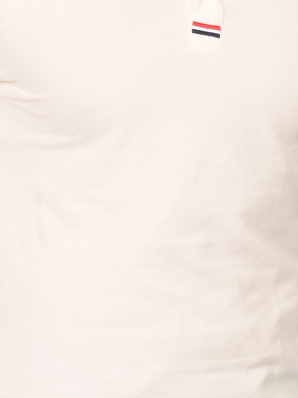 Franco White Cotton Pique Solid T-Shirt For Men