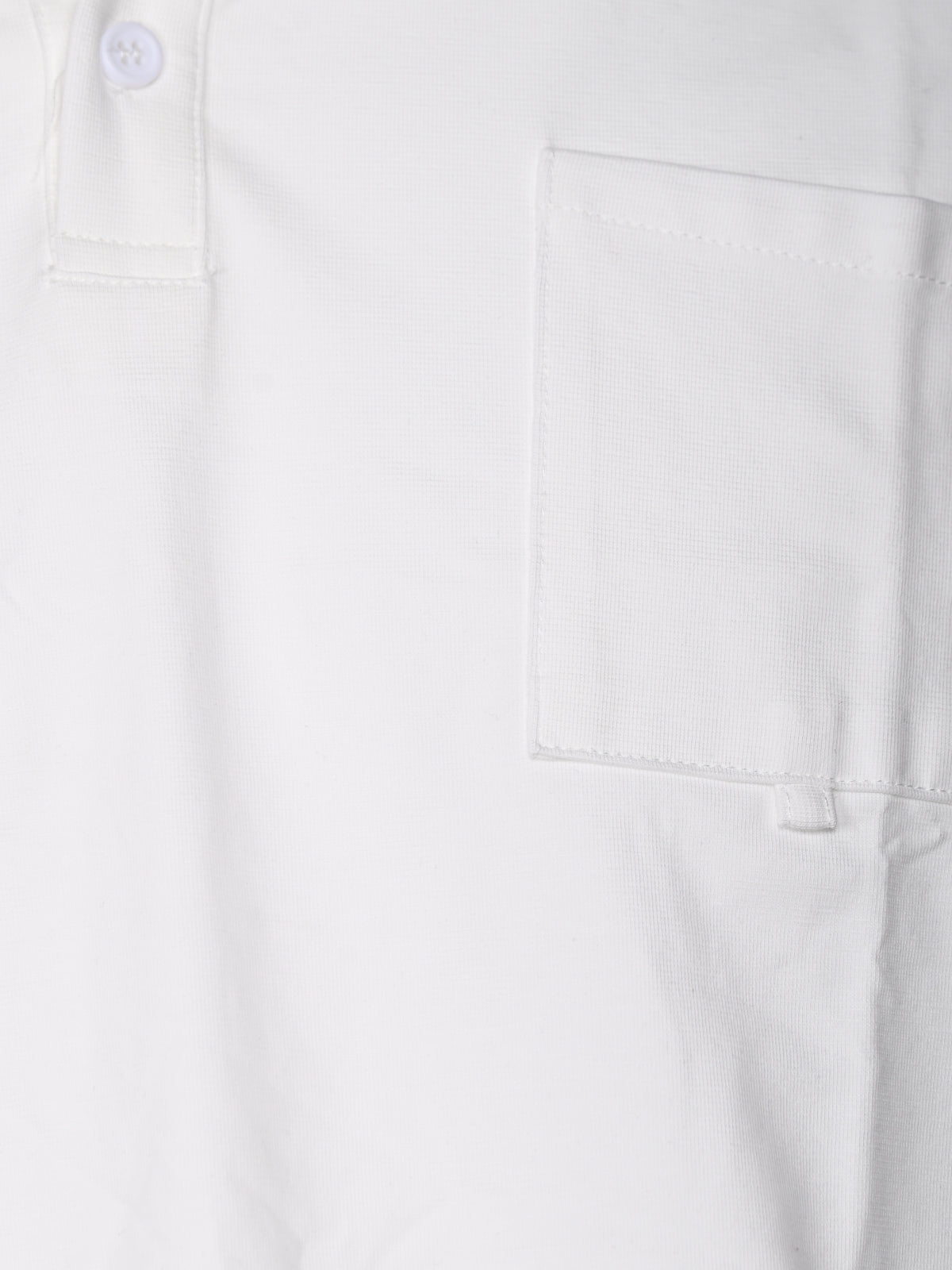 Franco White Cotton Rib Plain Polo T-Shirt For Men