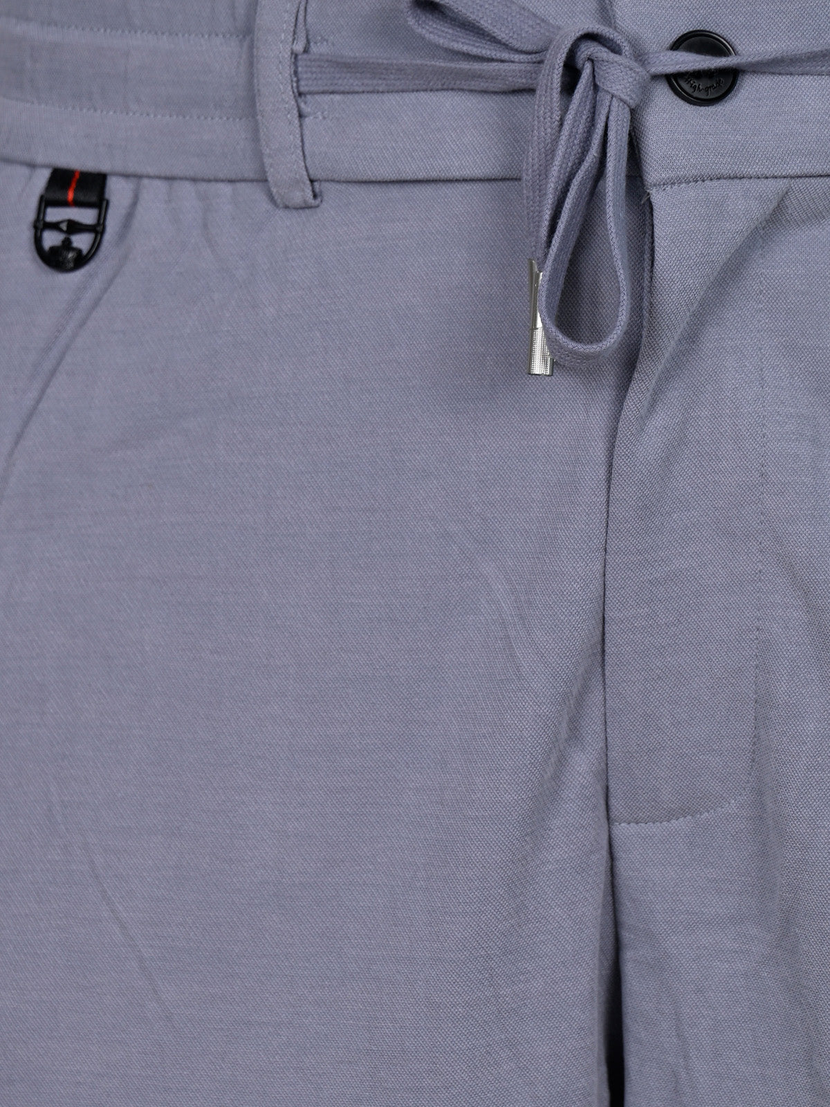 Franco Grey Polyester Lycra Solid Trouser For Men