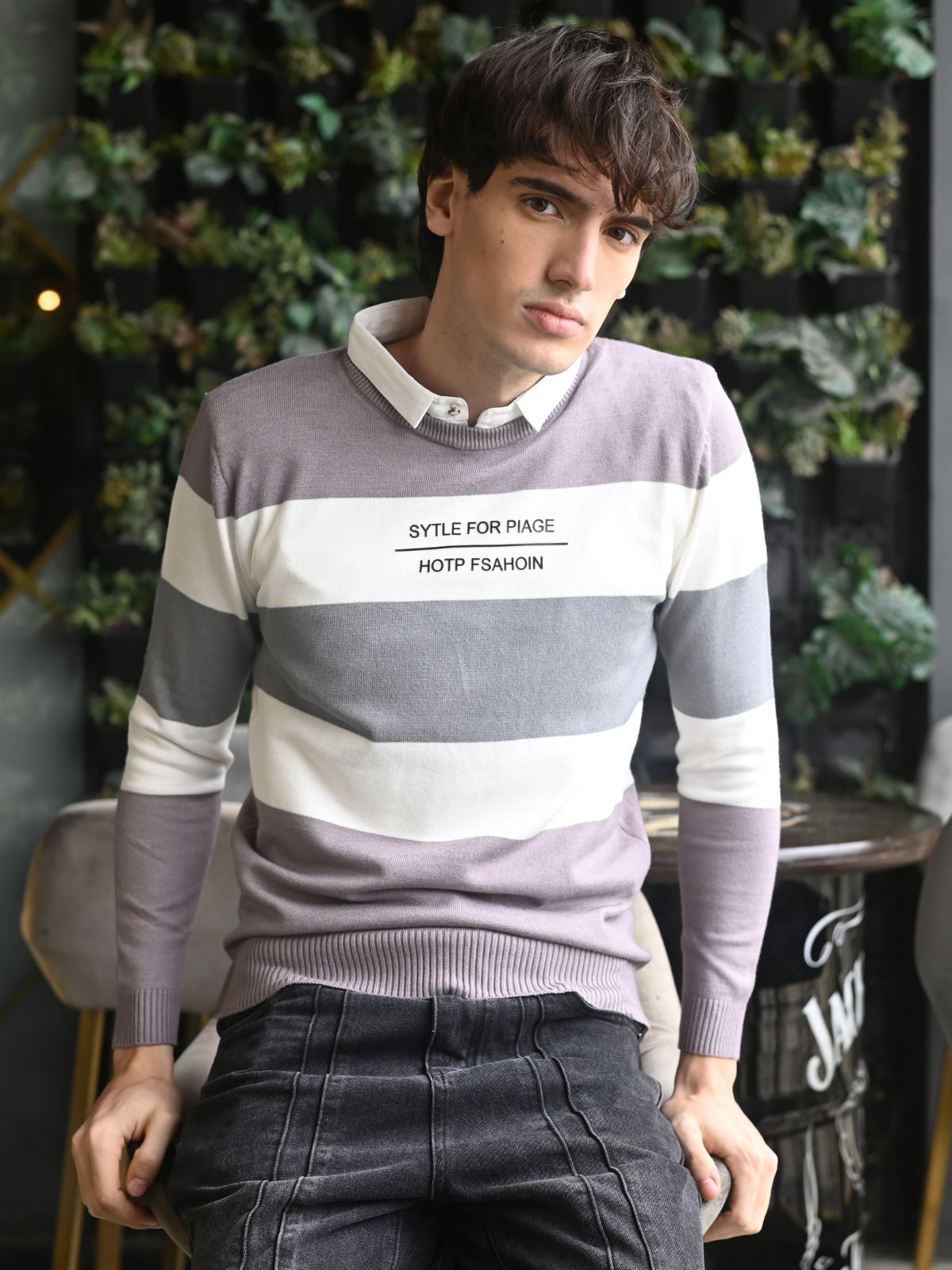 Multicolor Printed Cotton Jersey Sweatshirt For Men