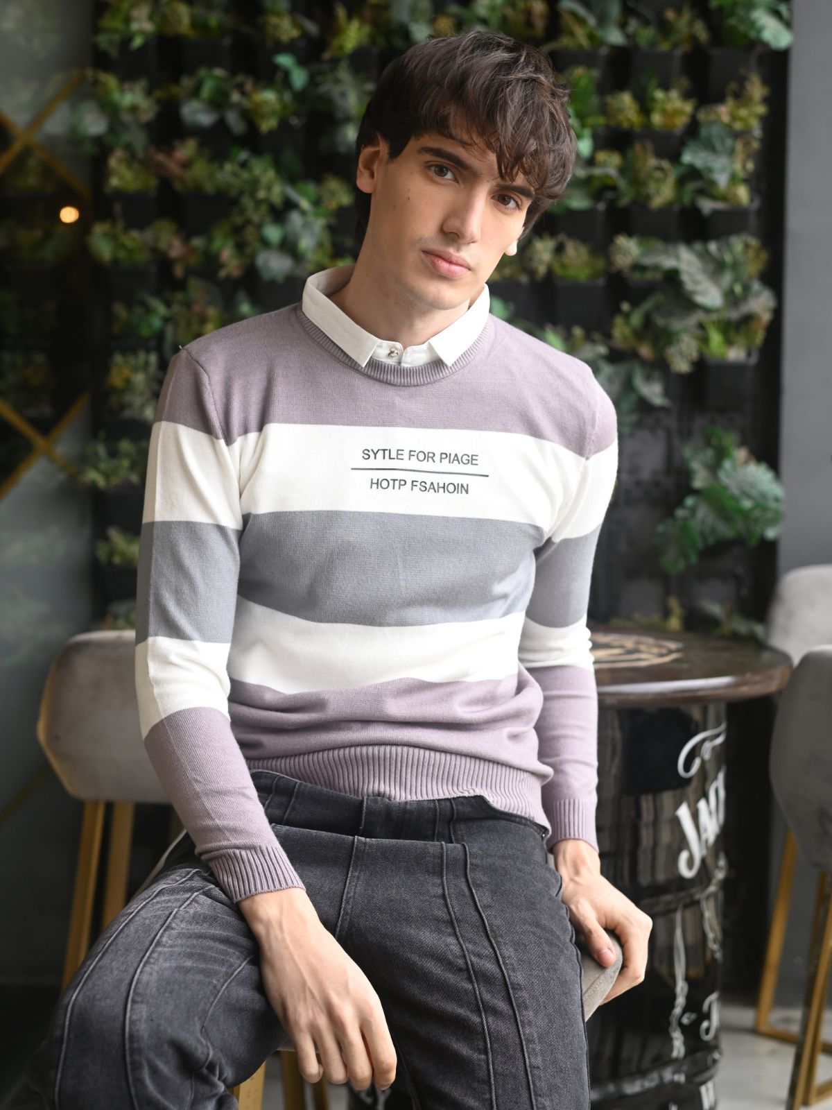 Multicolor Printed Cotton Jersey Sweatshirt For Men