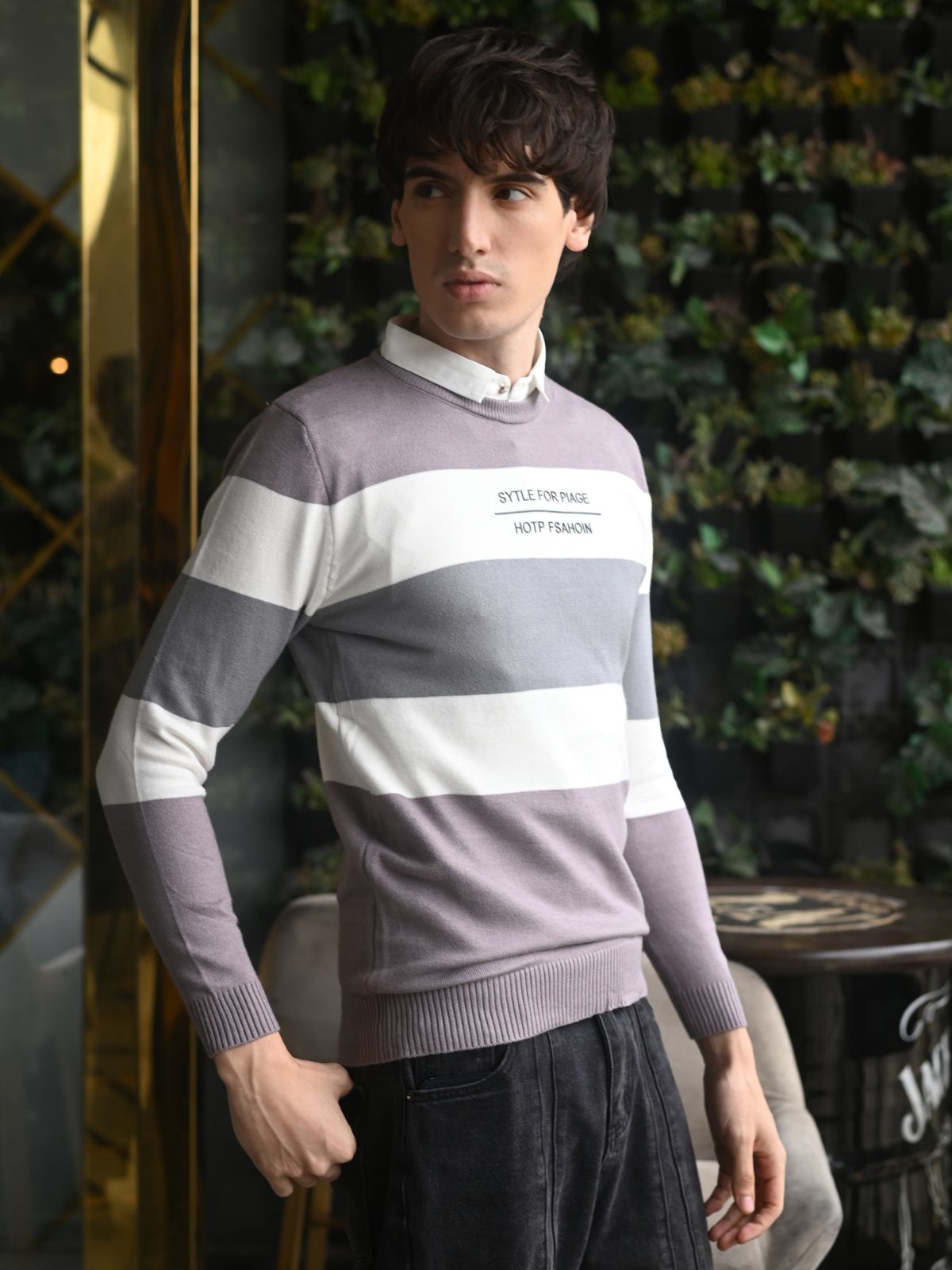 Multicolor Printed Cotton Jersey Sweatshirt For Men