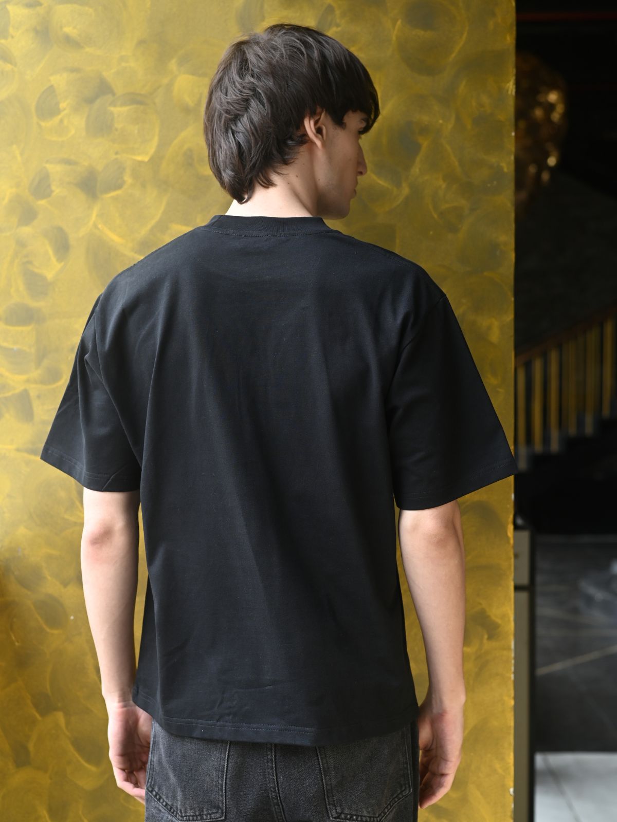 Black Solid Cotton Jersey T-shirt For Men
