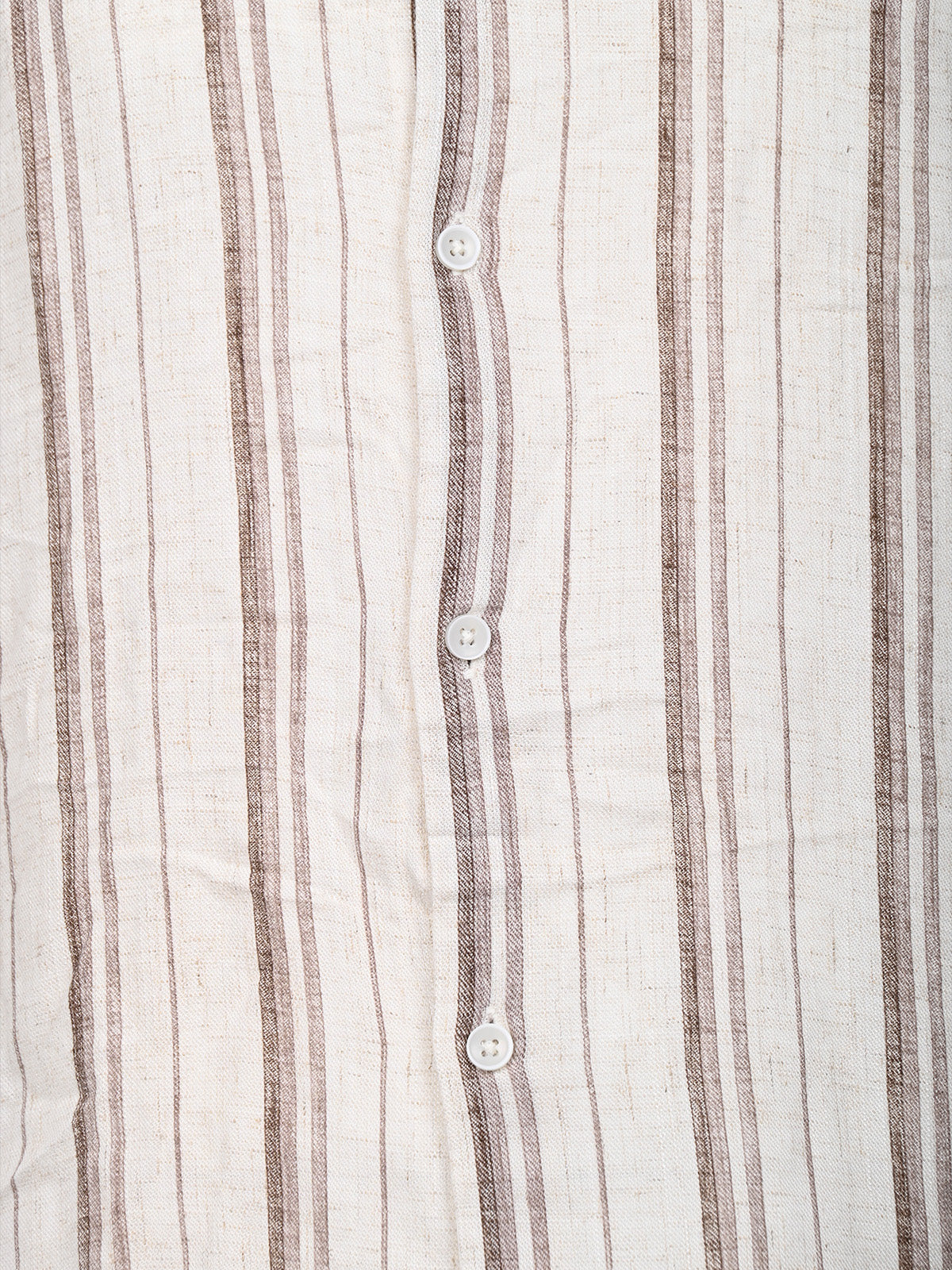 Franco White And Brown Viscose Striped Shirt For Men