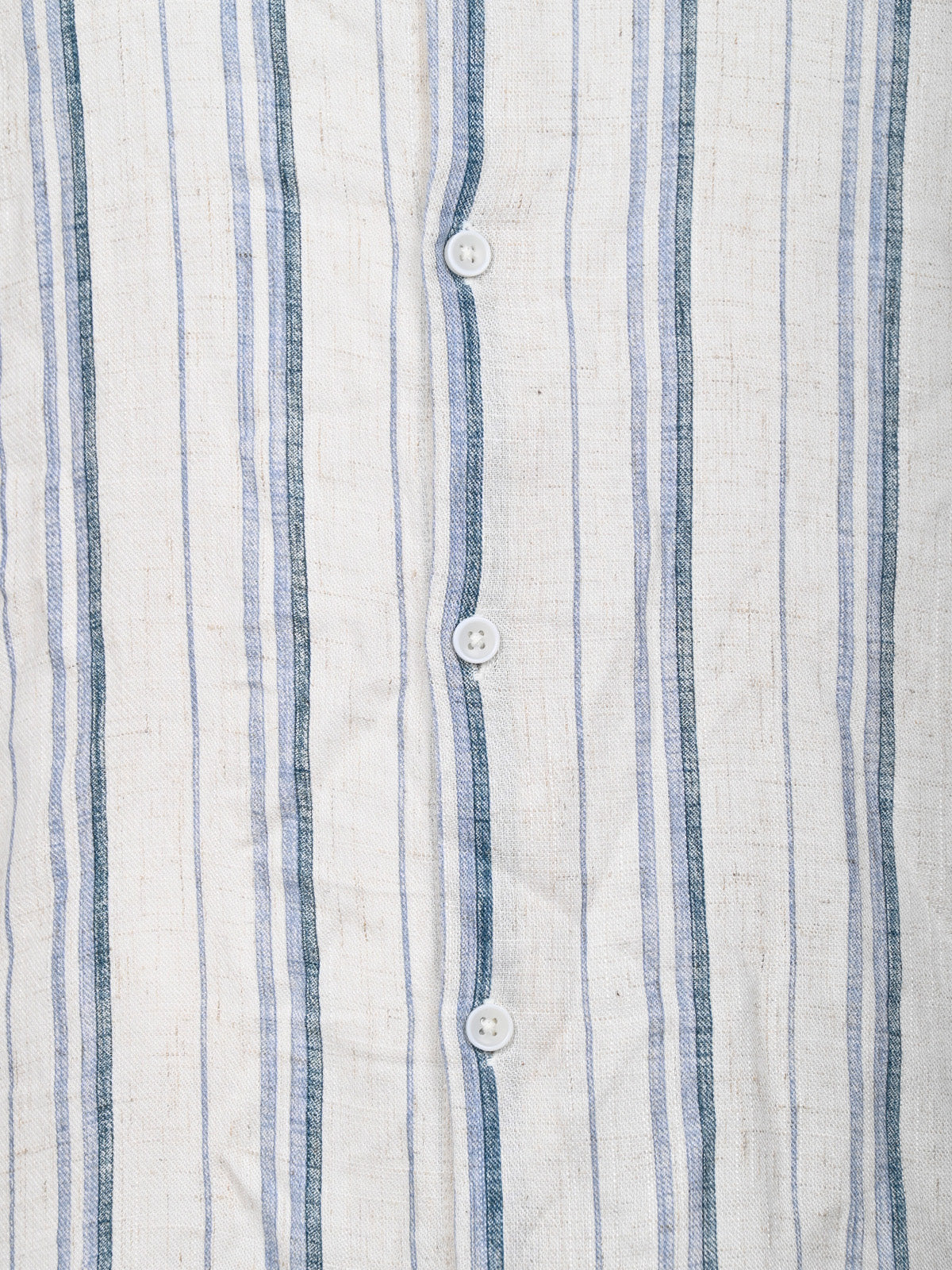 Franco White And Blue Viscose Striped Shirt For Men