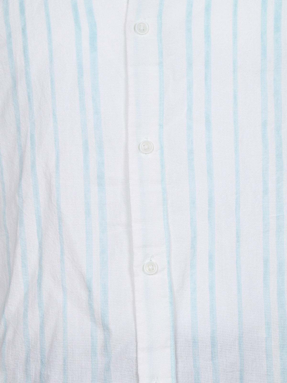 Franco Off White Cotton Striped Shirt For Men