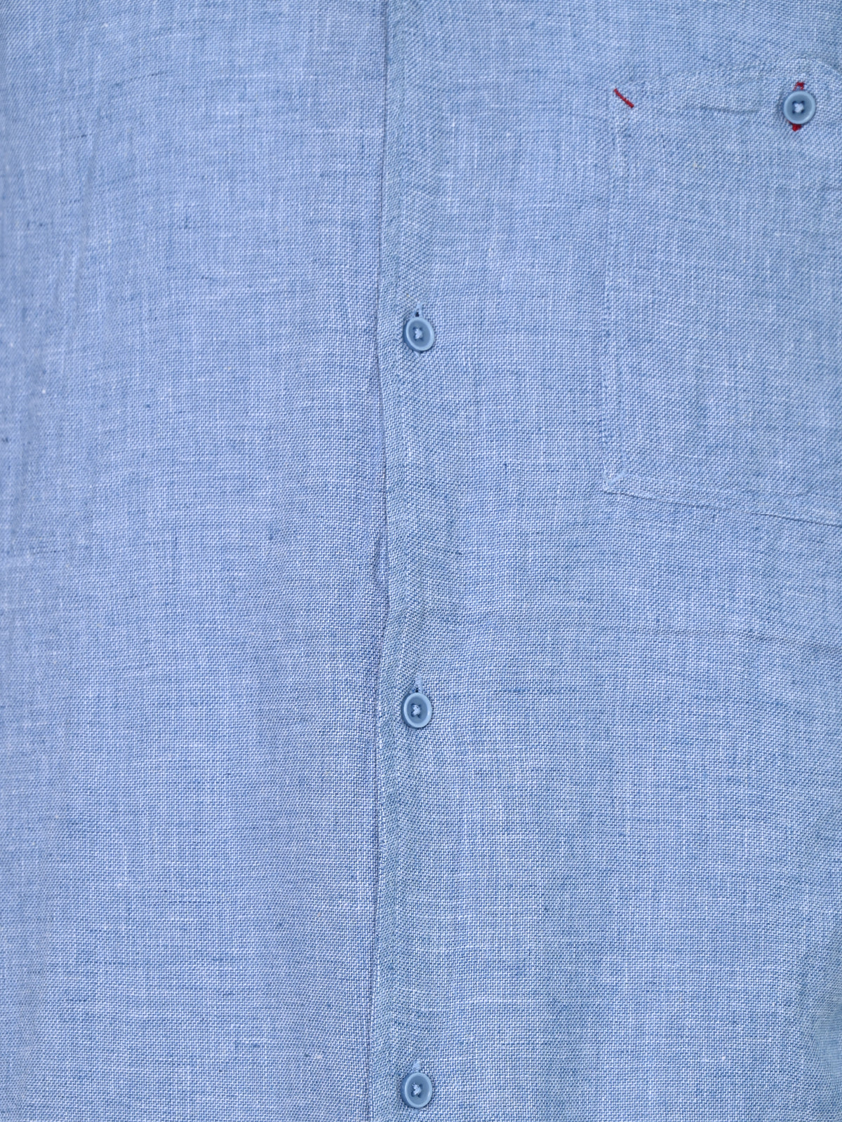 Franco Blue Cotton Blend Solid Shirt For Men
