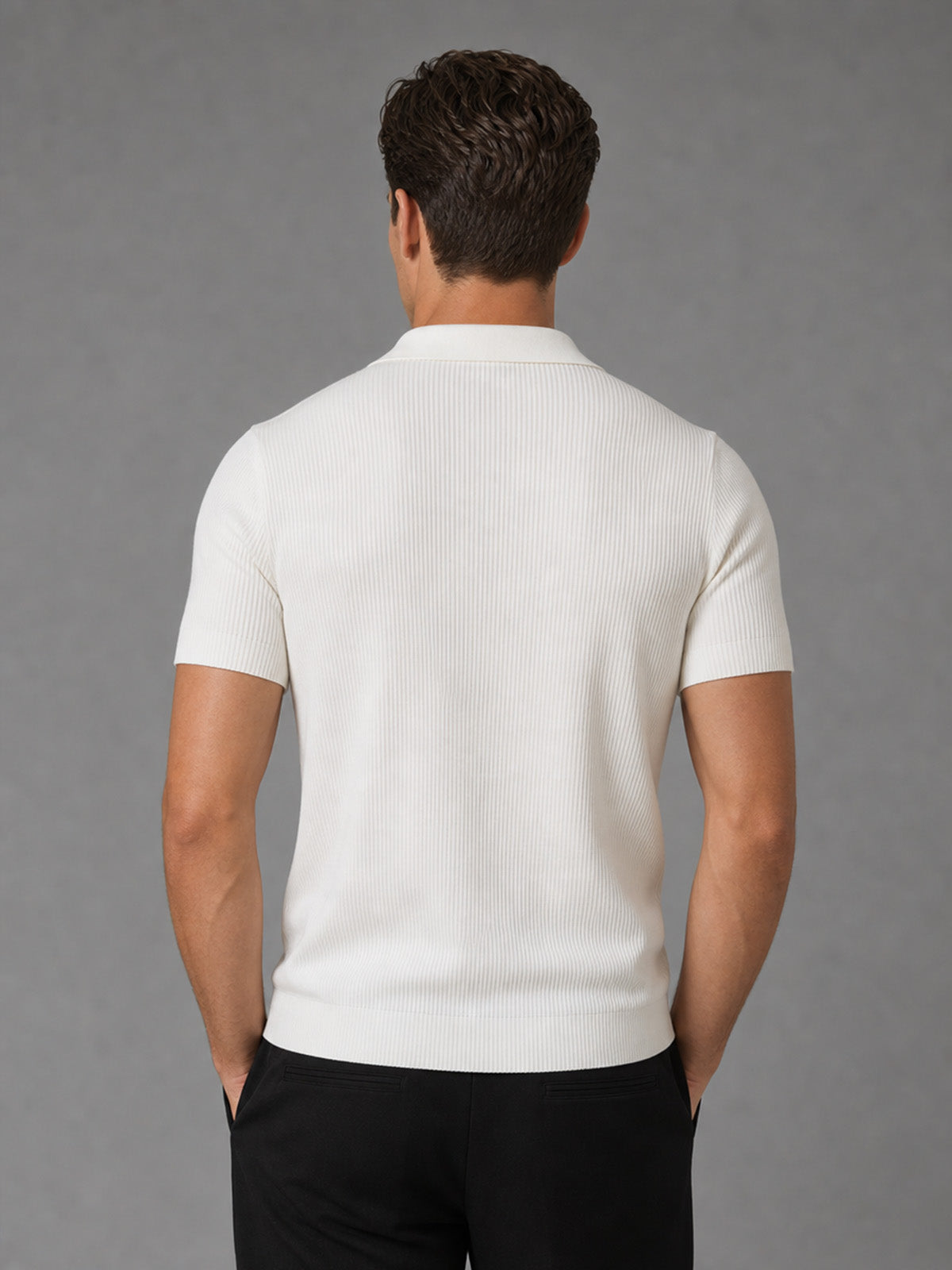 Franco White Cotton Blend Solid Polo T-shirt For Men