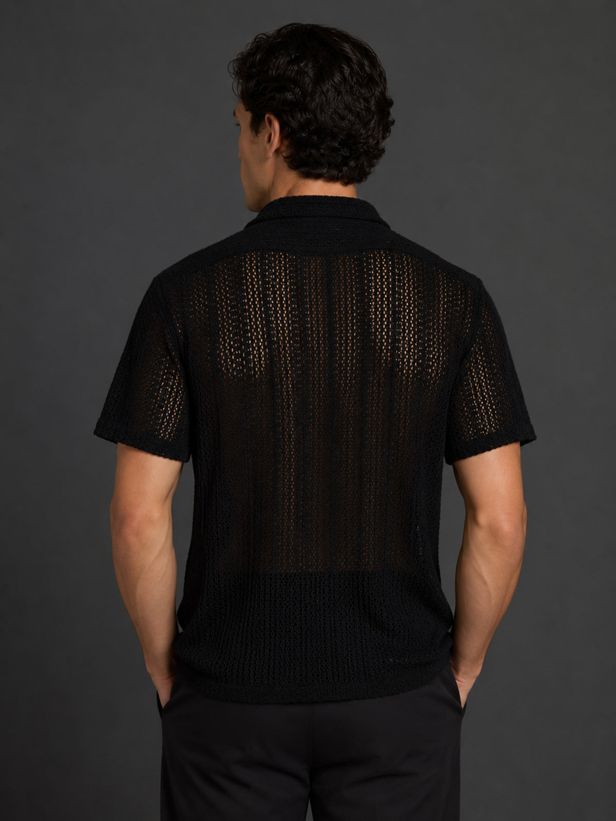 Franco Black Polyester Blend Plain Shirt For Men