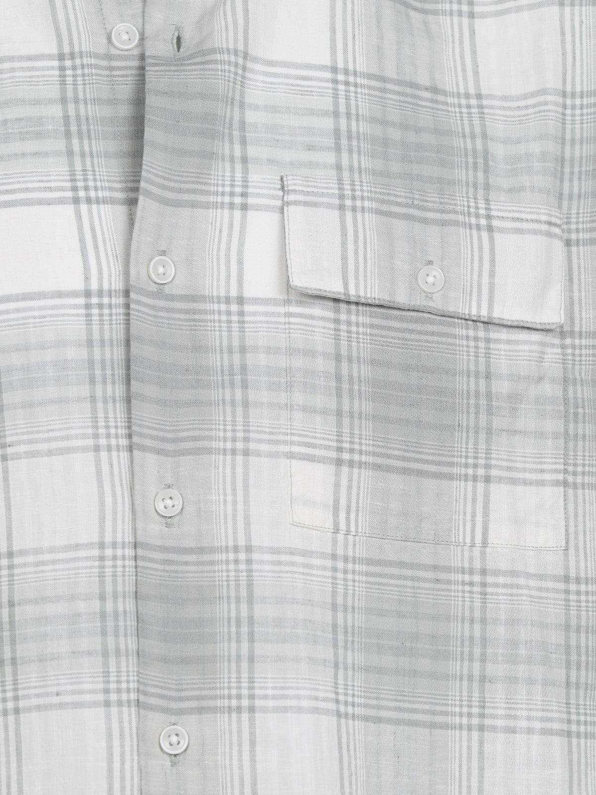 Franco Green Cotton Blend Checkered Shirt For Men