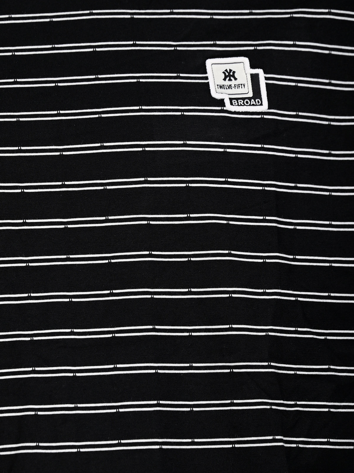 Franco Black Polyester Blend Striped T-Shirt For Men