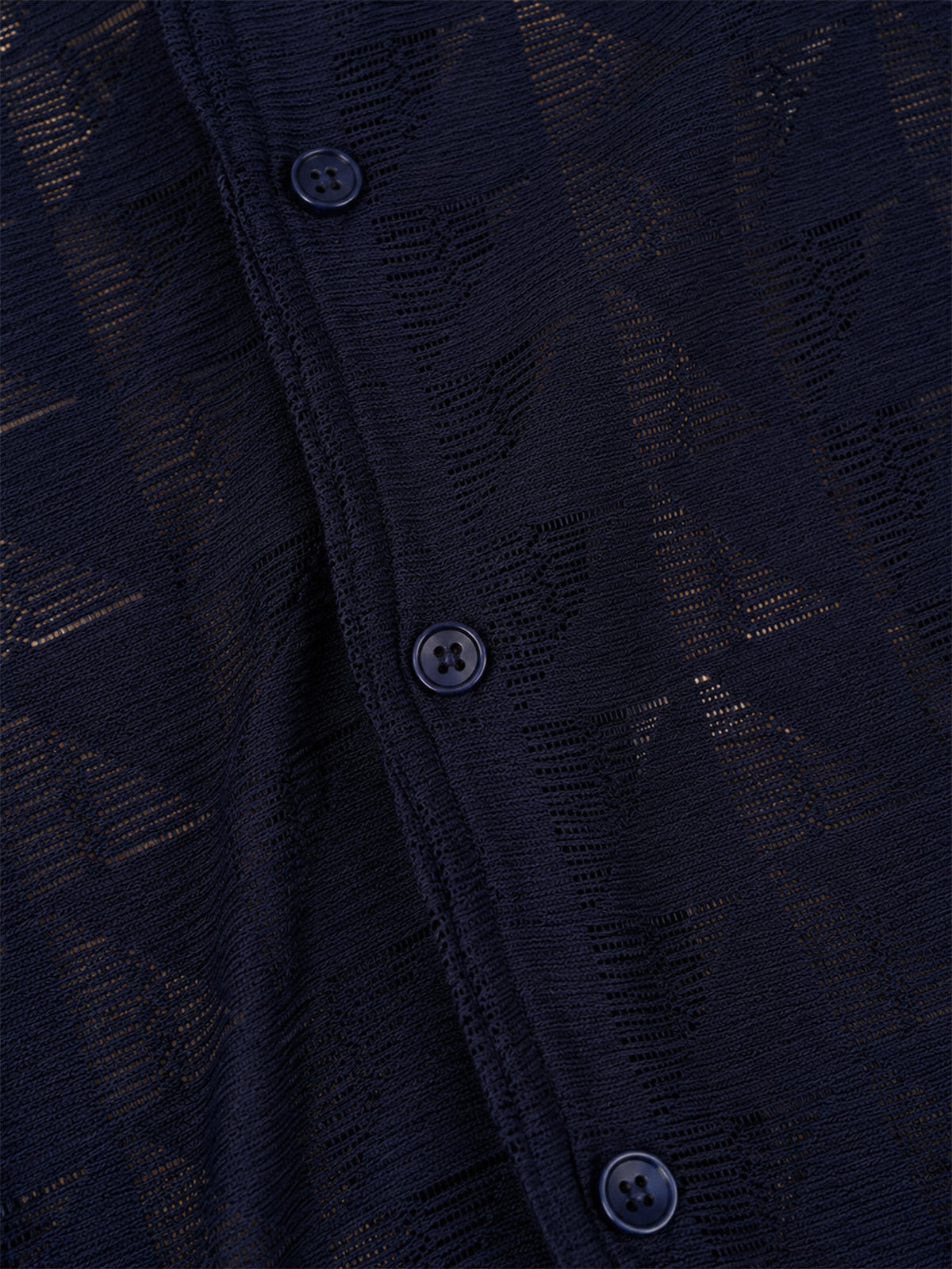 Franco Navy Blue Polyester Blend Plain Shirt For Men