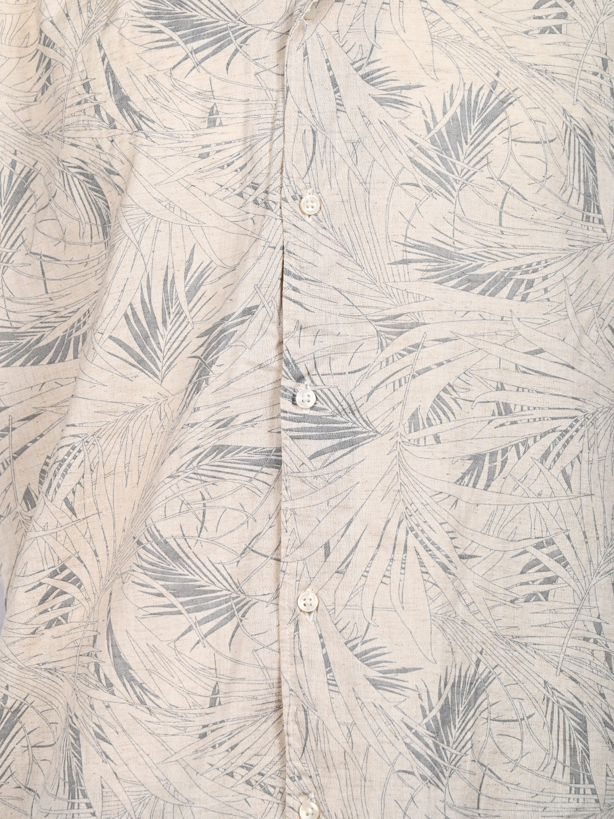 Franco Beige And Grey Cotton Blend Printed Shirt For Men