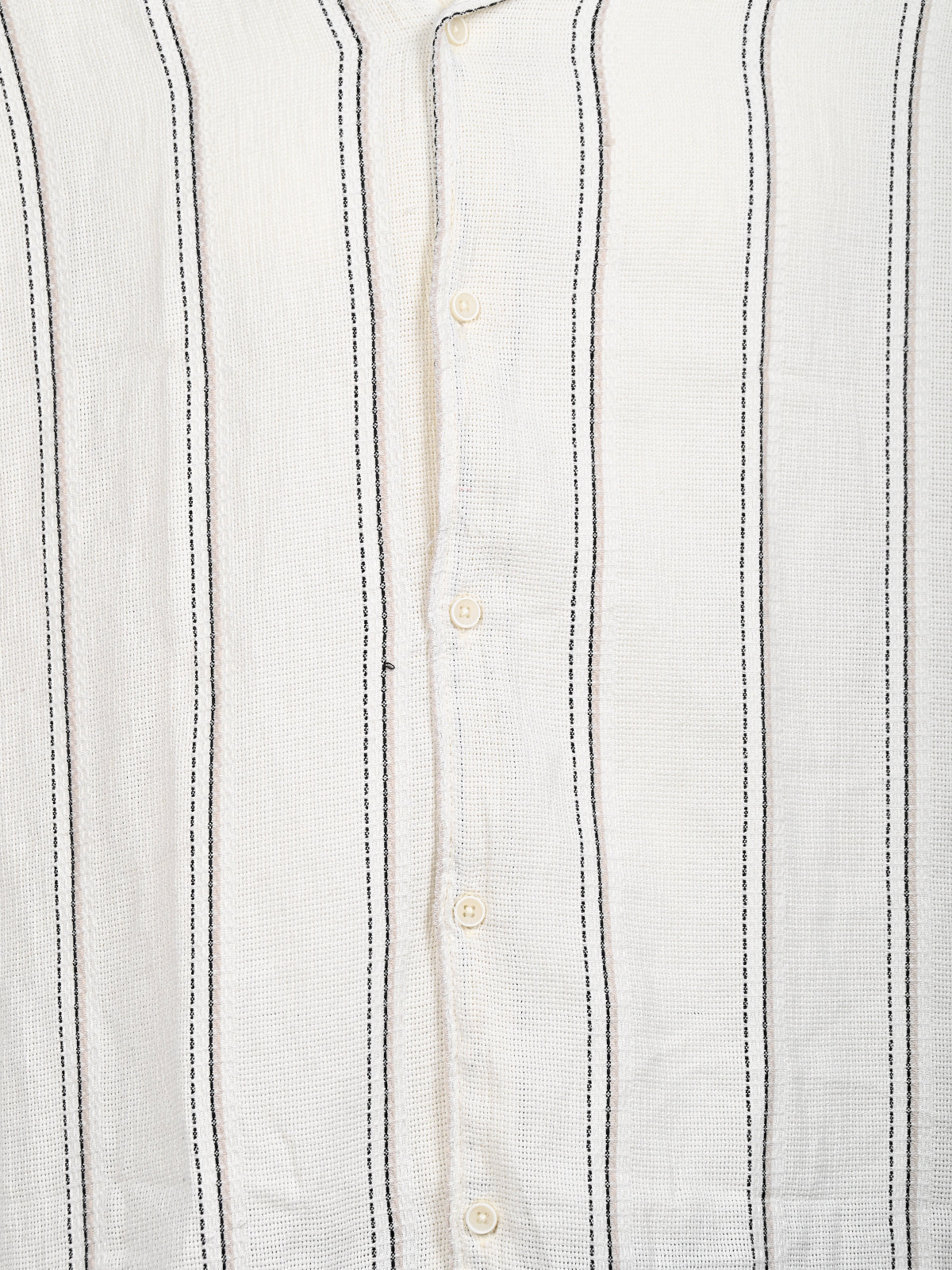 Franco White And Black Cotton Blend Striped Shirt For Men
