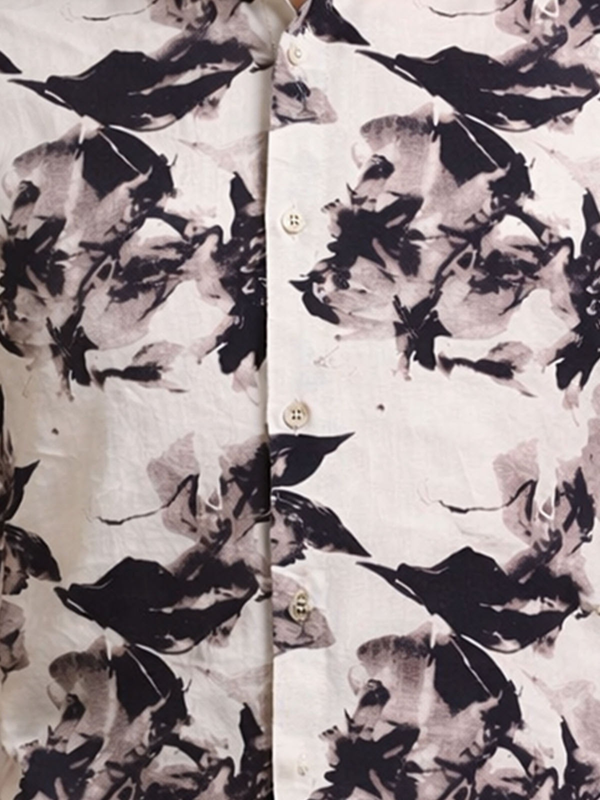 Franco Off White And Black Cotton Blend Printed Shirt For Men