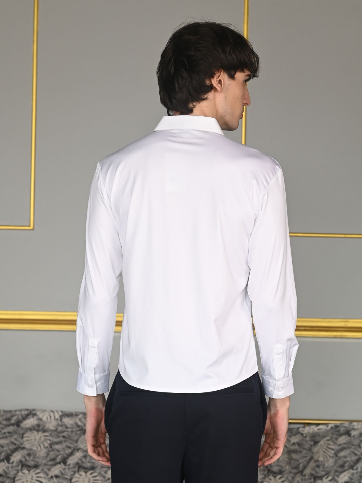 White Solid Polyester Lyvra Formal Shirt For Men