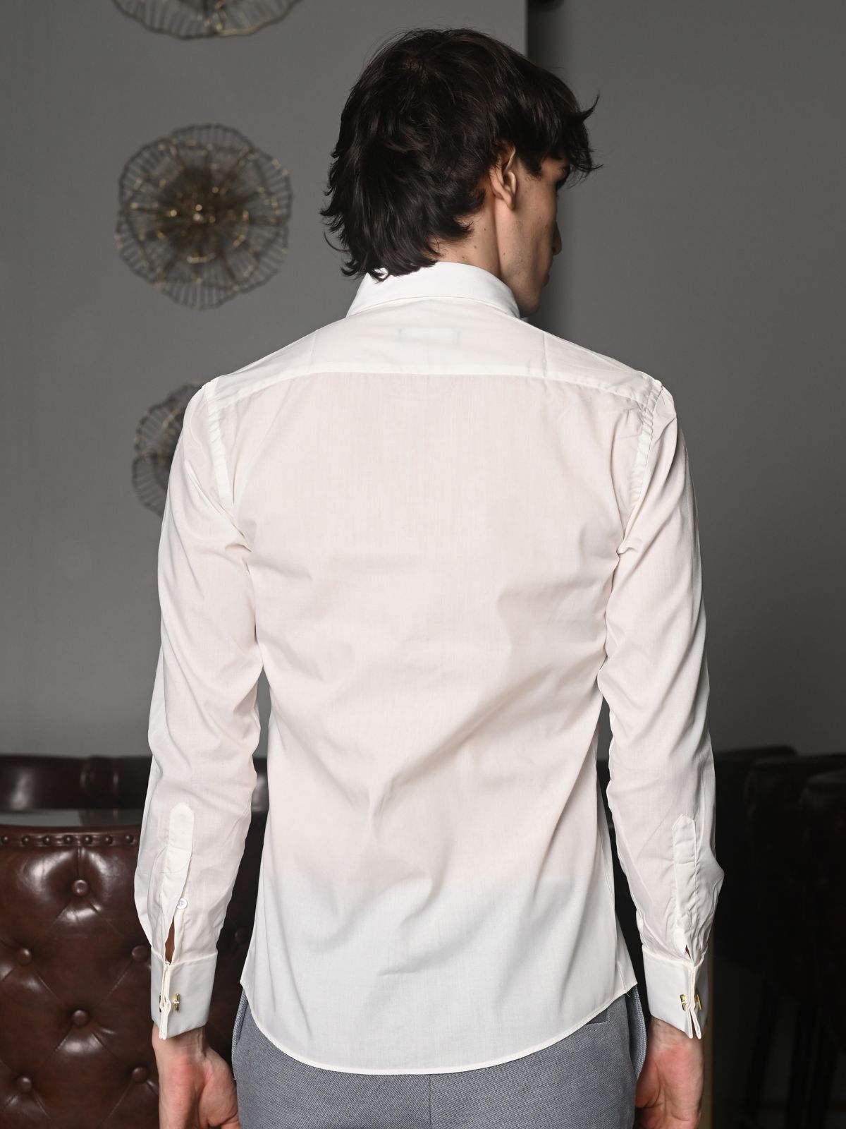 White Solid Cotton Poplin Formal Shirt For Men