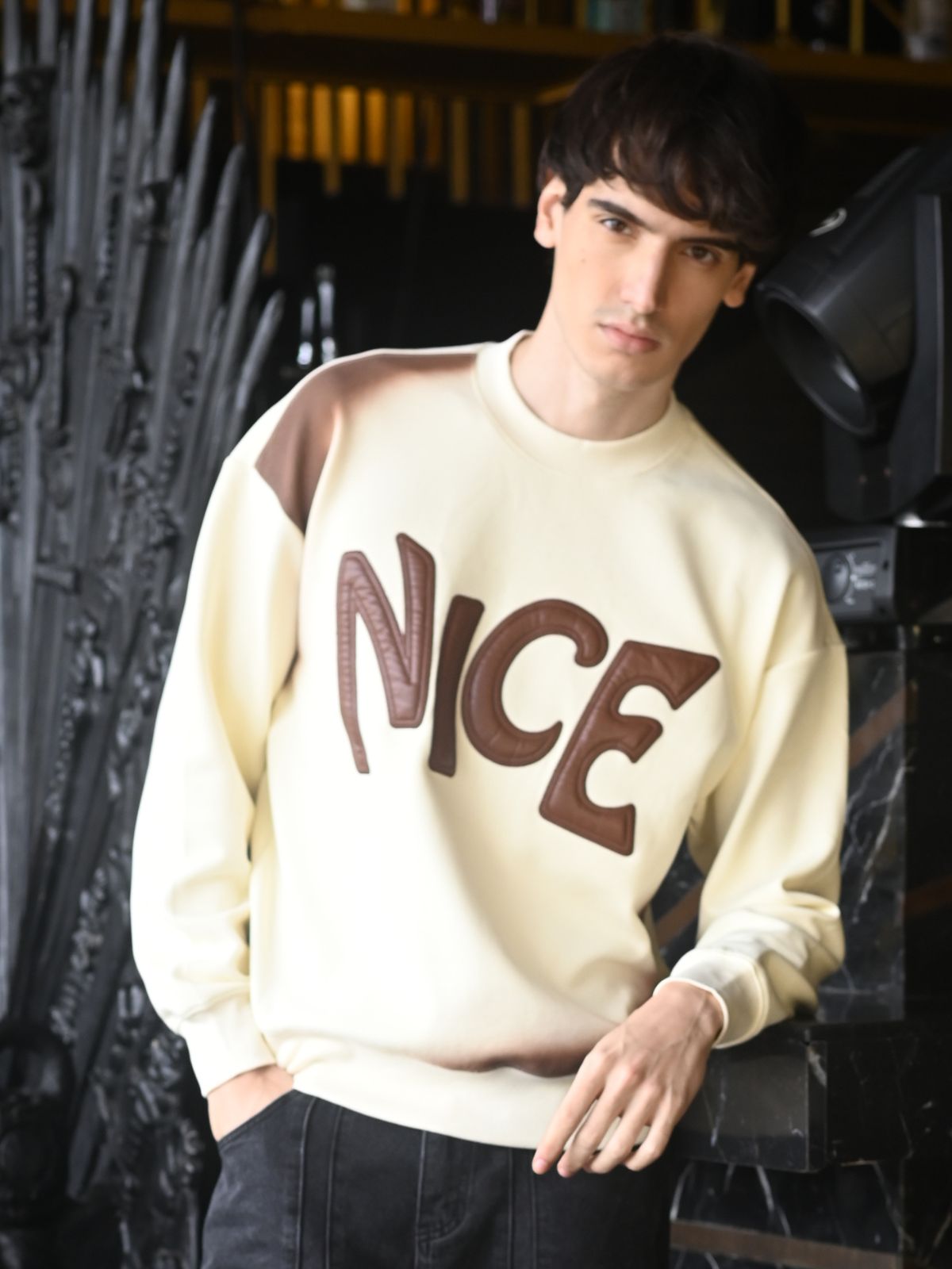 Off White Embellished Heavy gsm rib T-shirt For Men