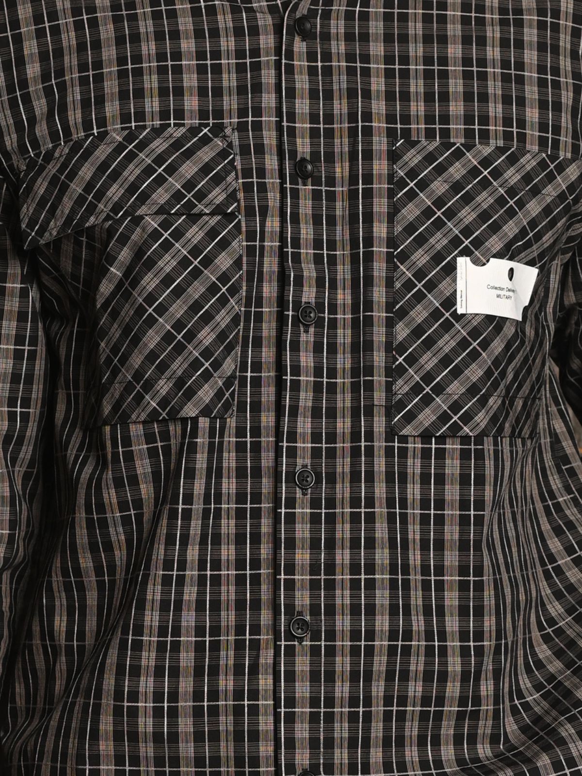 Black Checks Woven Cotton Formal Shirt For Men