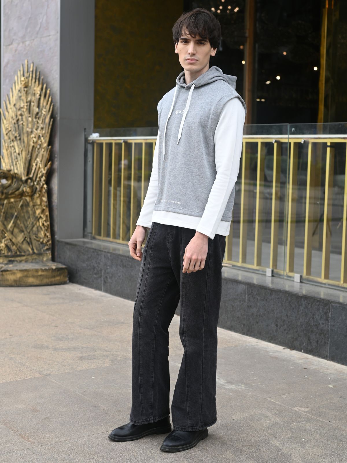 Grey Solid Cotton Jersey T-shirt For Men