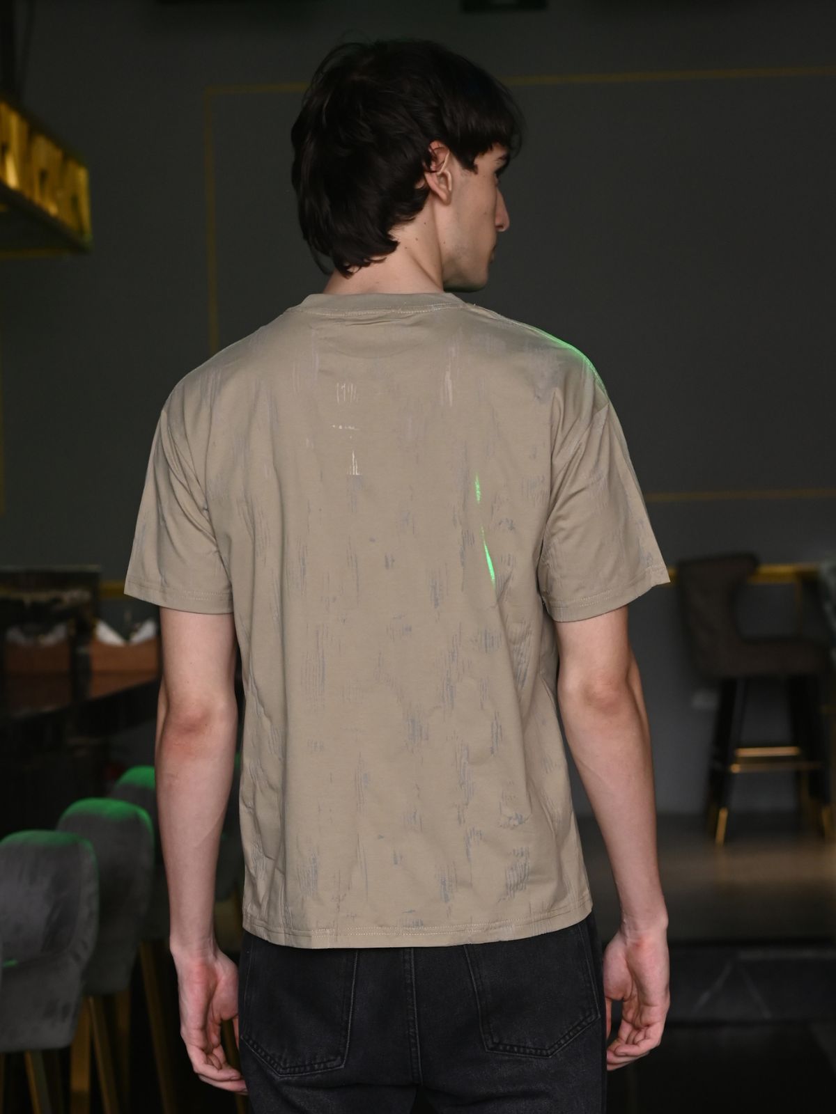 Tan Solid Designed Cotton jersey T-shirt For Men