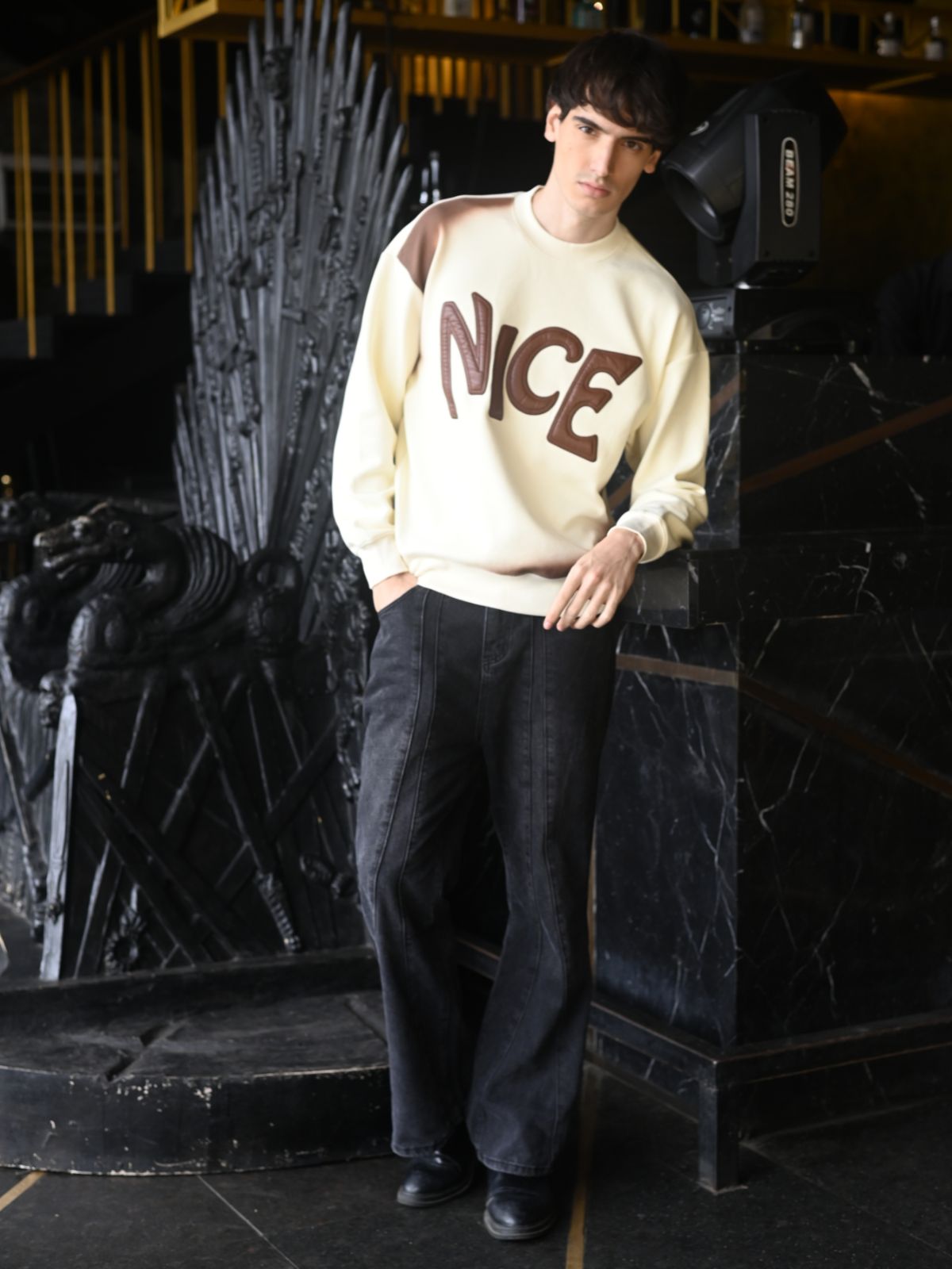 Off White Embellished Heavy gsm rib T-shirt For Men