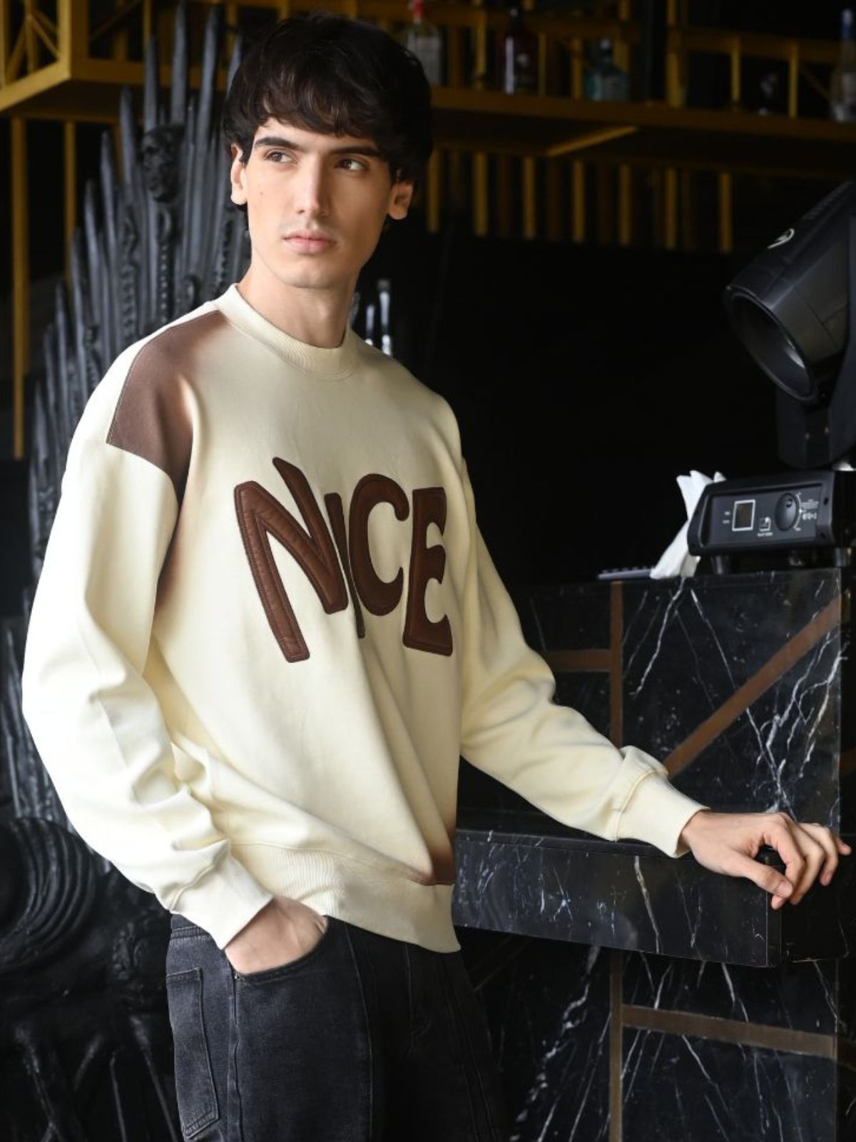 Off White Embellished Heavy gsm rib T-shirt For Men