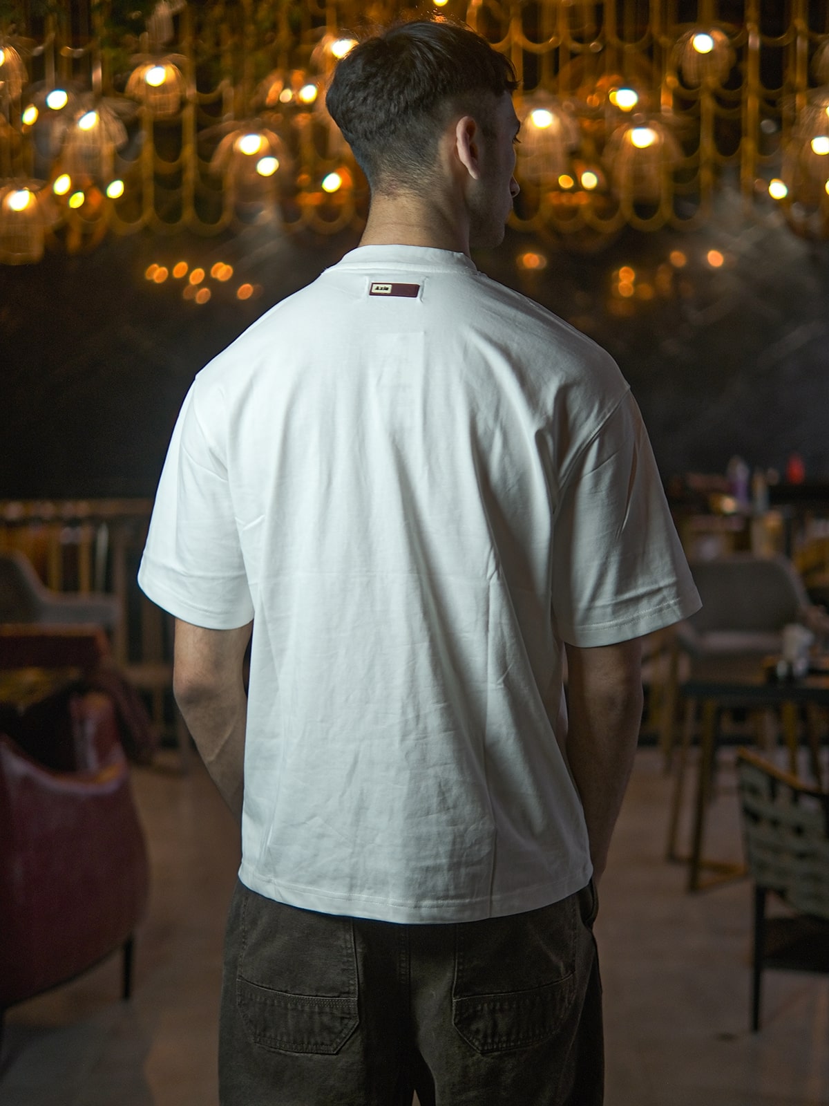 White Cotton Jersey Embellished T-Shirt For Men