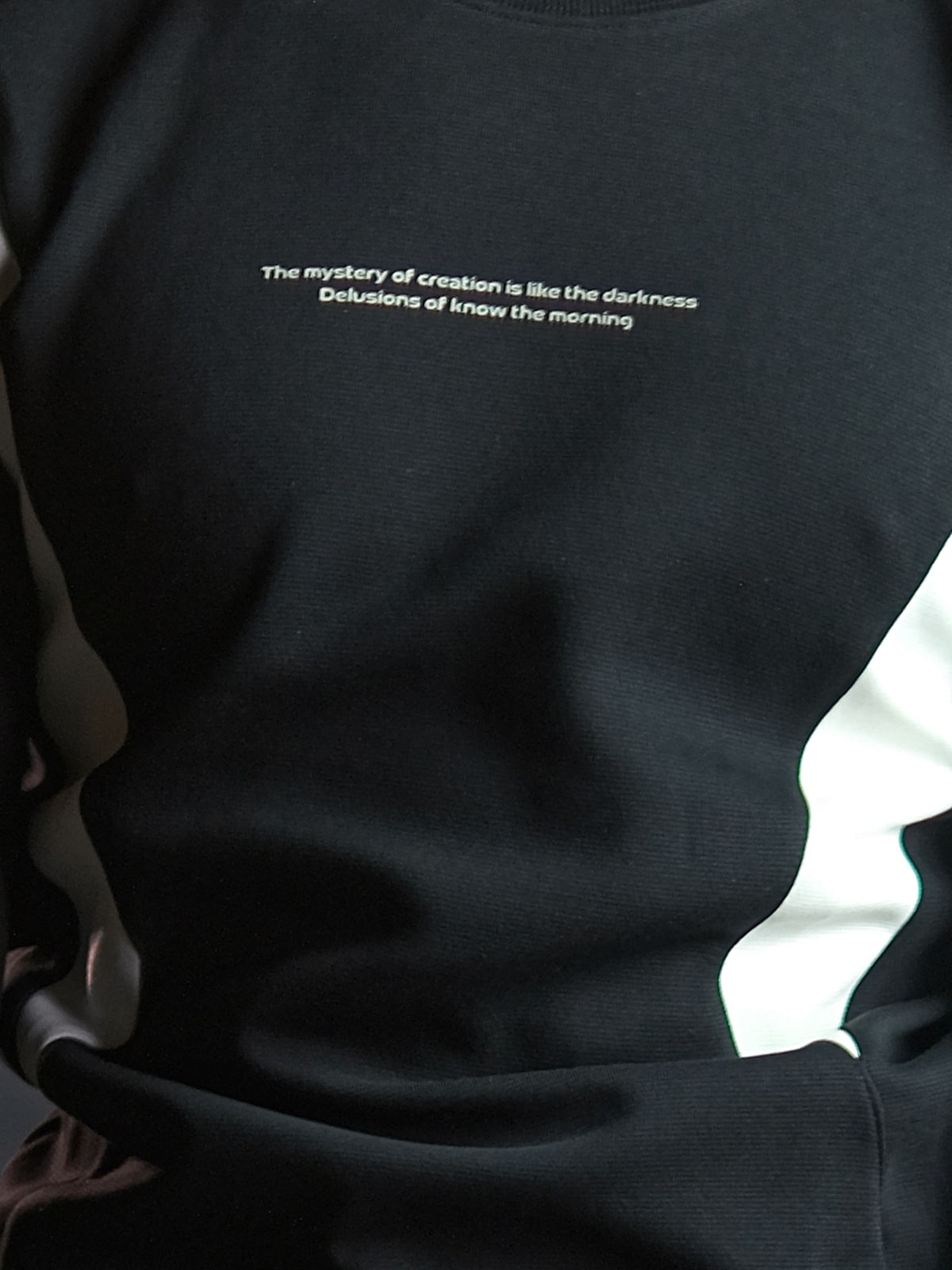 Black Cotton Jersey Patterned Sweatshirt For Men