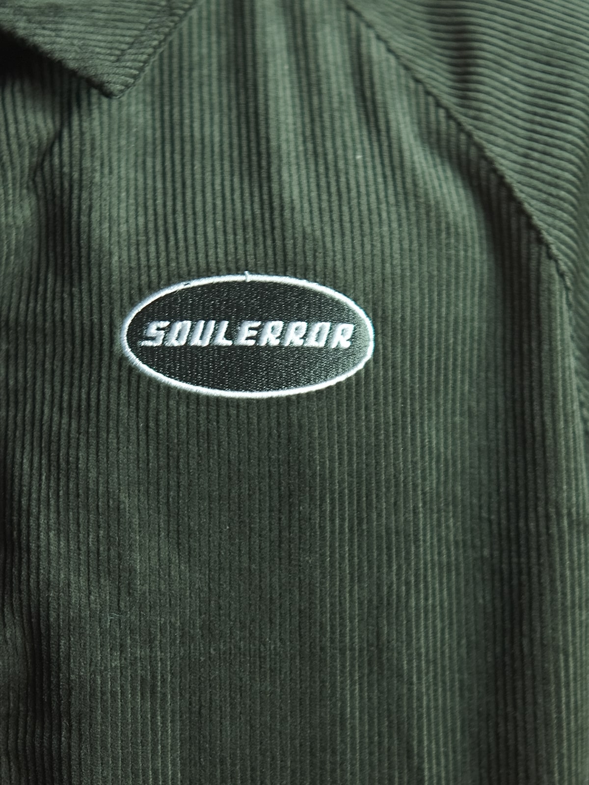 Green Corduroy Solid Jacket For Men