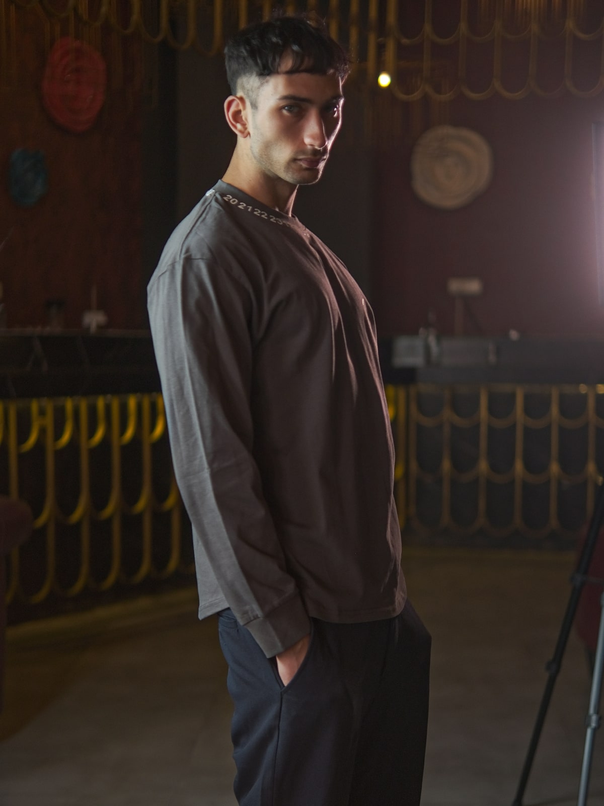 Grey Cotton Jersey Printed Sweatshirt For Men