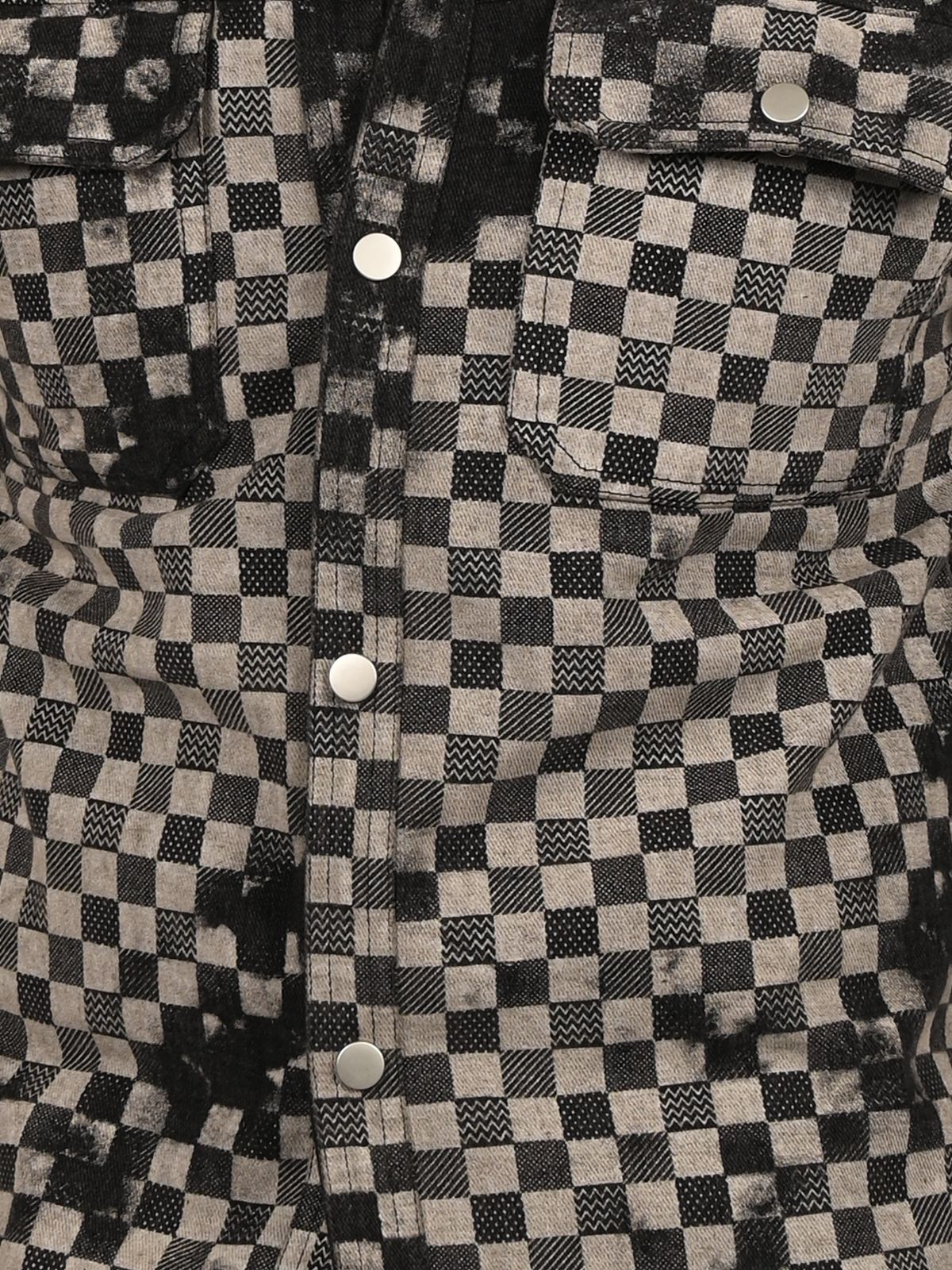Franco Black And Grey Denim Checked Shirts For Men