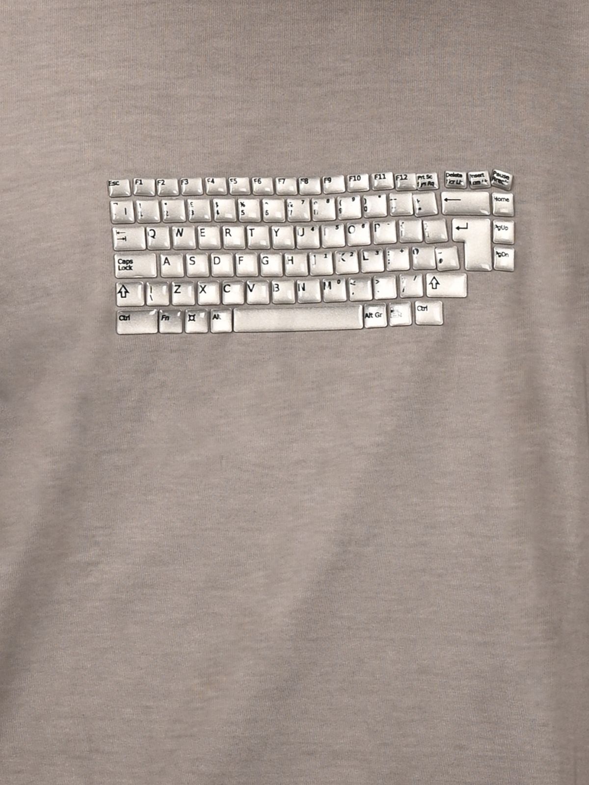 Franco Grey Cotton Jersey 3D Print T-Shirt For Men