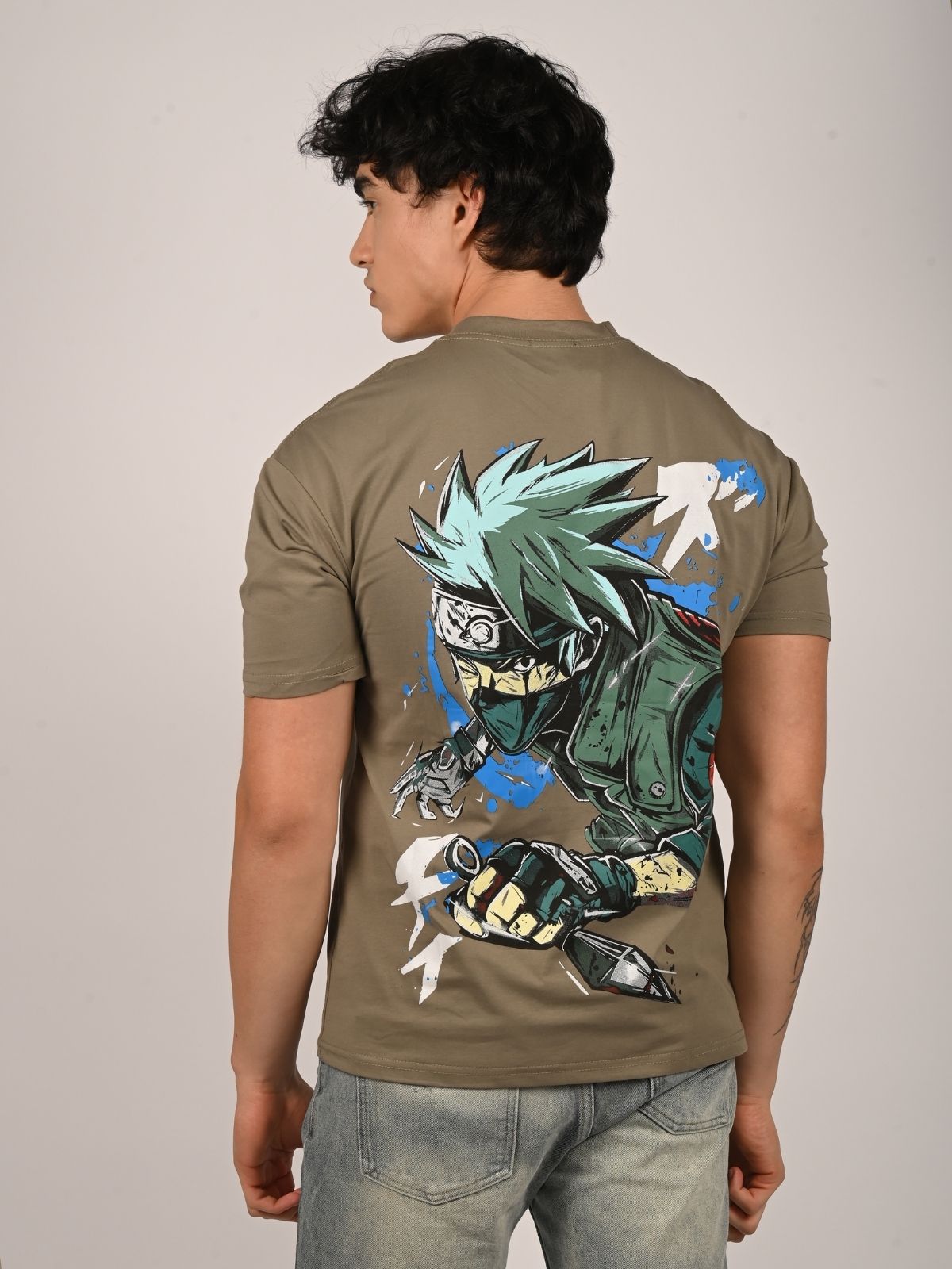 Franco Dark Beige Cotton Jersey Printed T-Shirt For Men